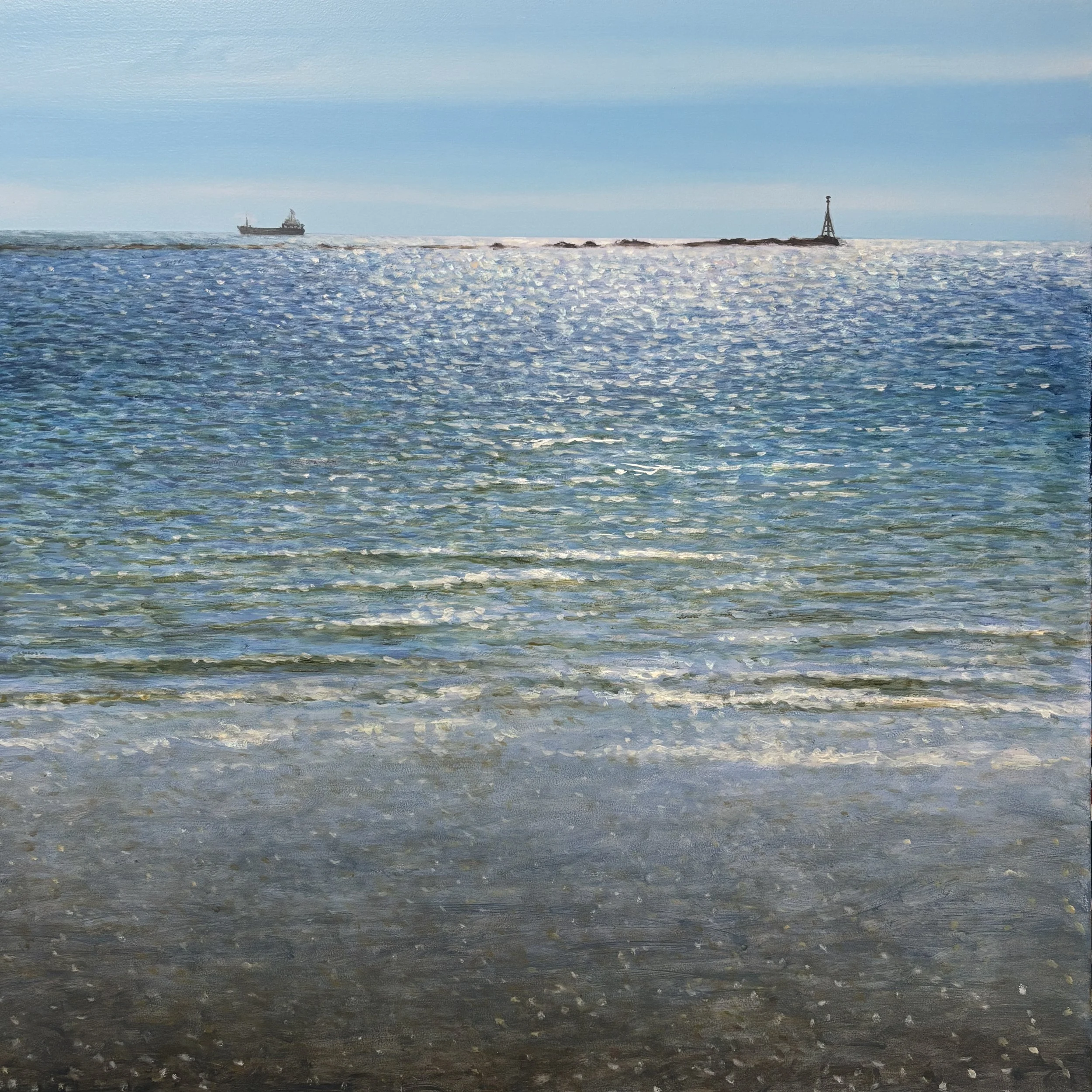 Summer glare, Long Rock. 50x50cm oil on aluminium panel. 2026 Available soon.