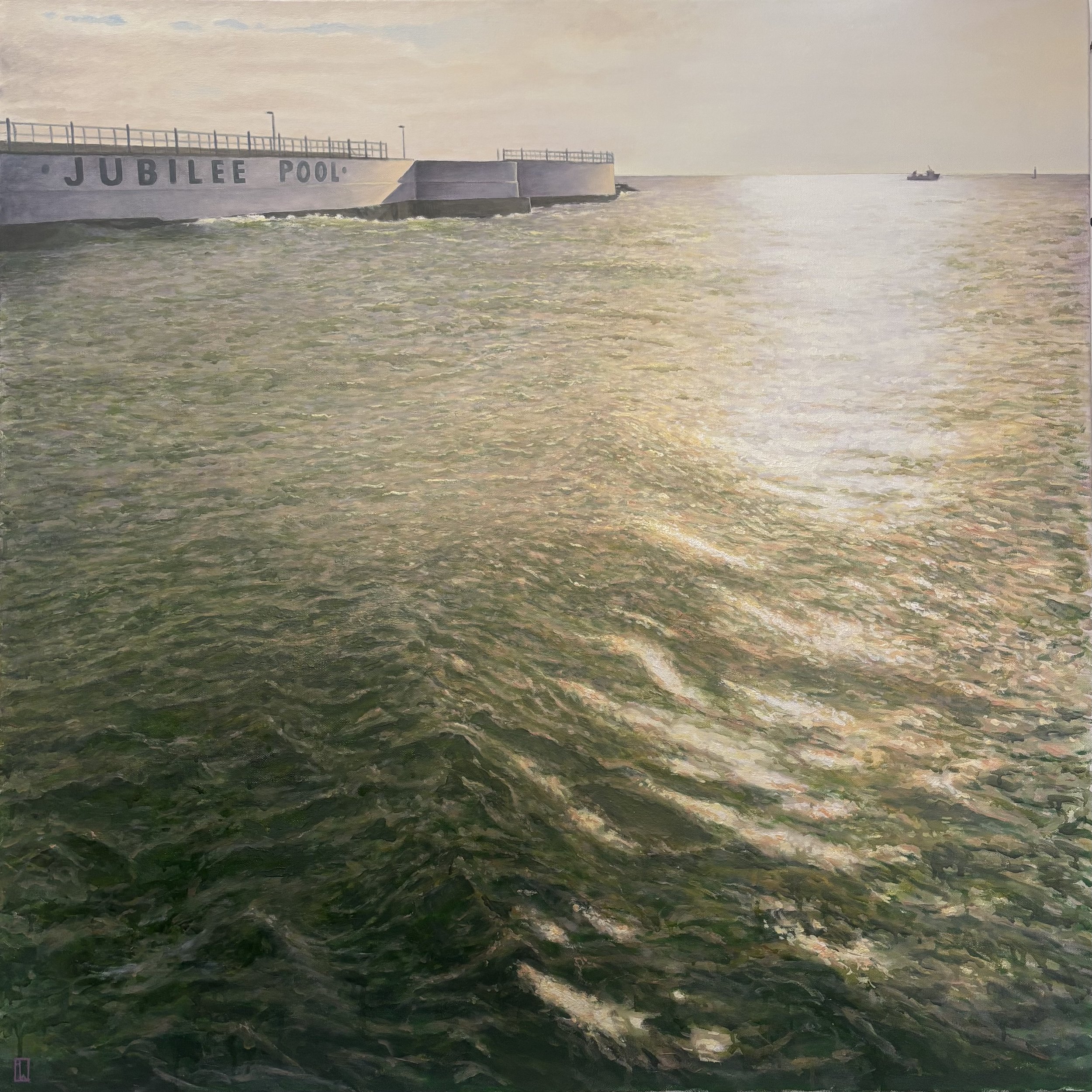 Jubilee Pool, February morning, 2025. 100x100cm, oil on canvas. Available soon.