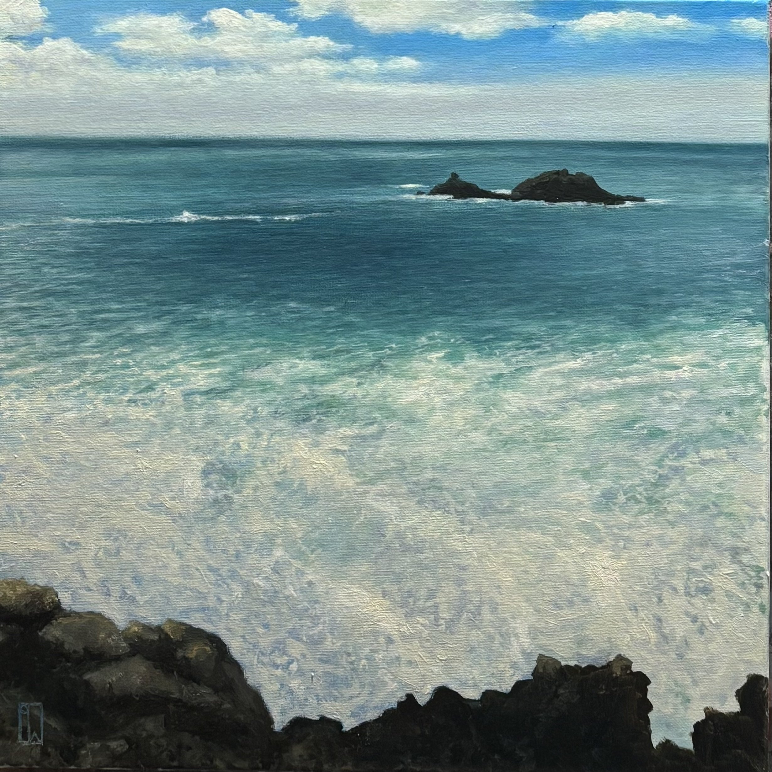 The Brisons, Cape Cornwall. 2025. 30x30cm oil on canvas. Available soon. 