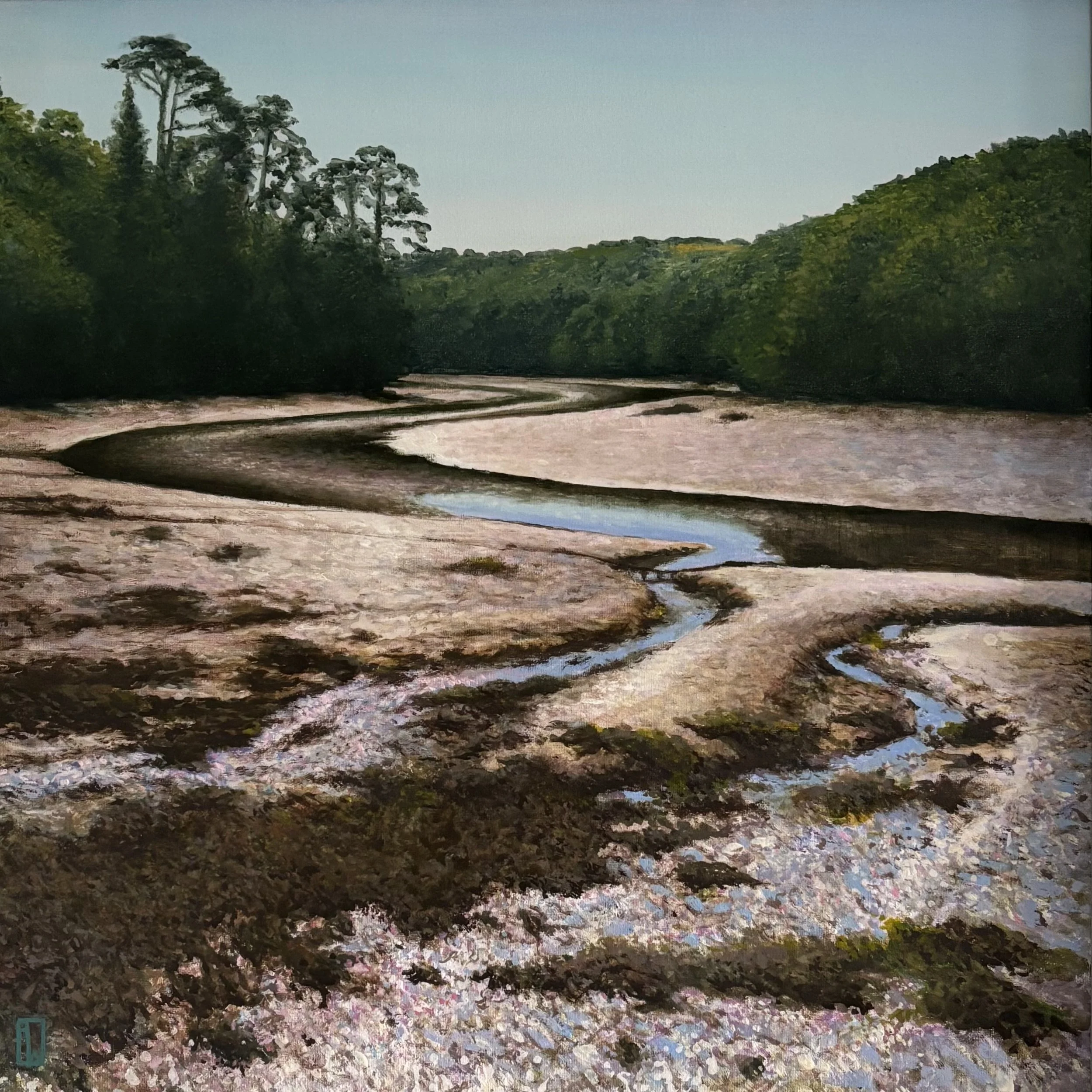 Low tide, Gillan Creek, summer 2025. 40x40cm oil on canvas. Available soon.