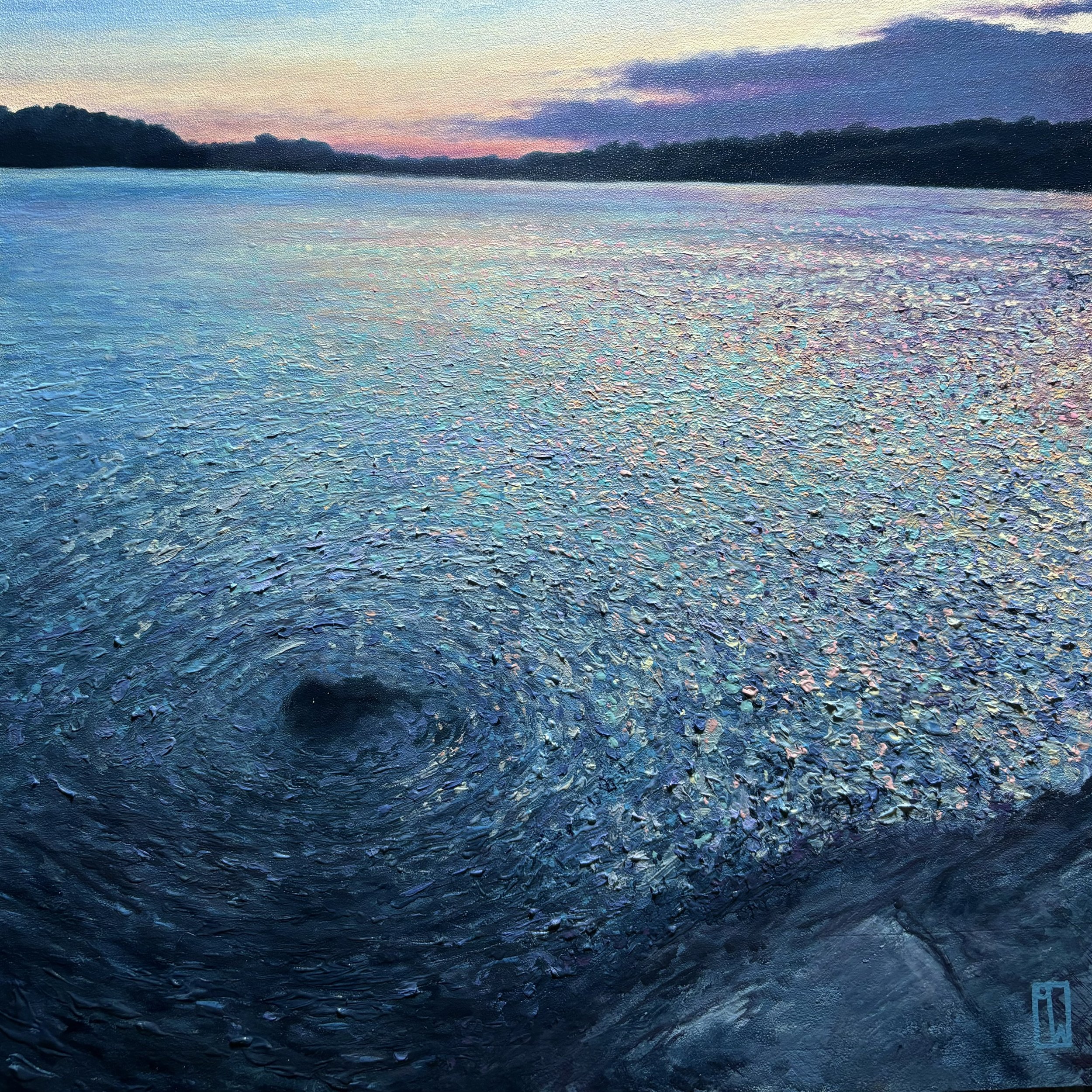 Toll Point, Spring Sunset. 2024 30x30cm oil on board. £495.00