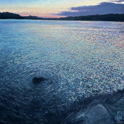 Toll Point, Spring Sunset. 2024 30x30cm oil on board. £495.00