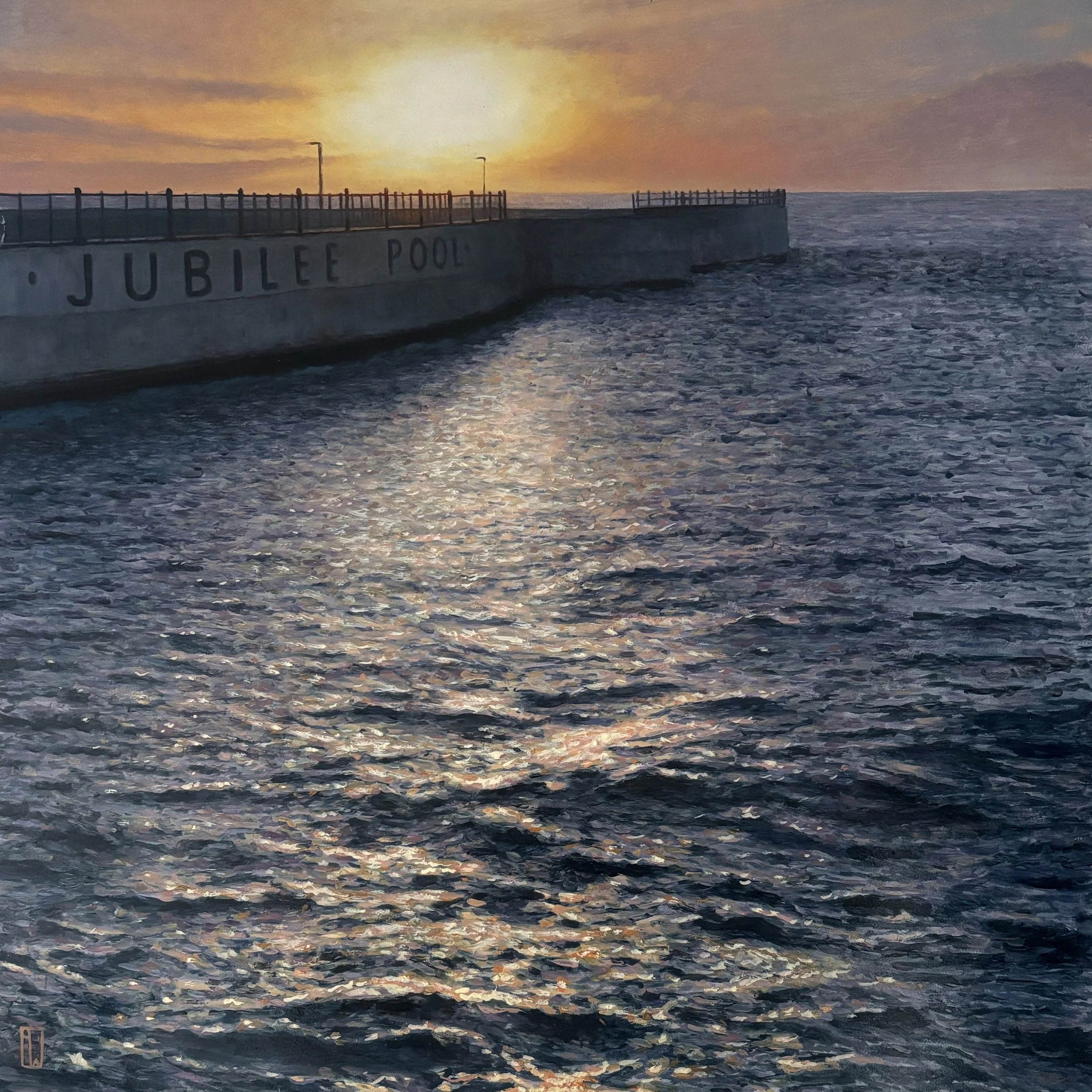 Jubilee pool, winter sunrise. 50x50cm oil on aluminium panel. 2026. Available soon.