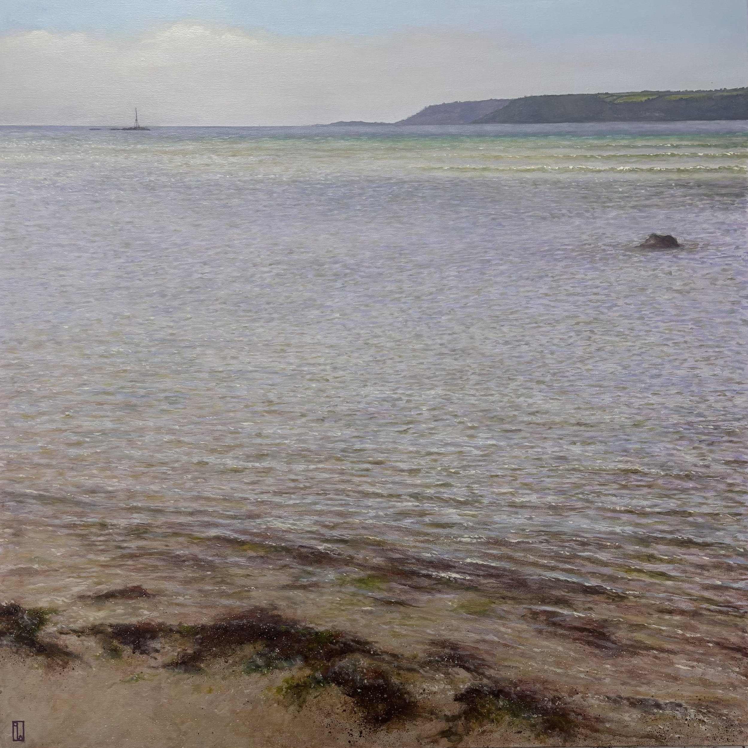 Spring low shallows, Long Rock. March 2025. 60x60cm, oil on canvas. Available soon.