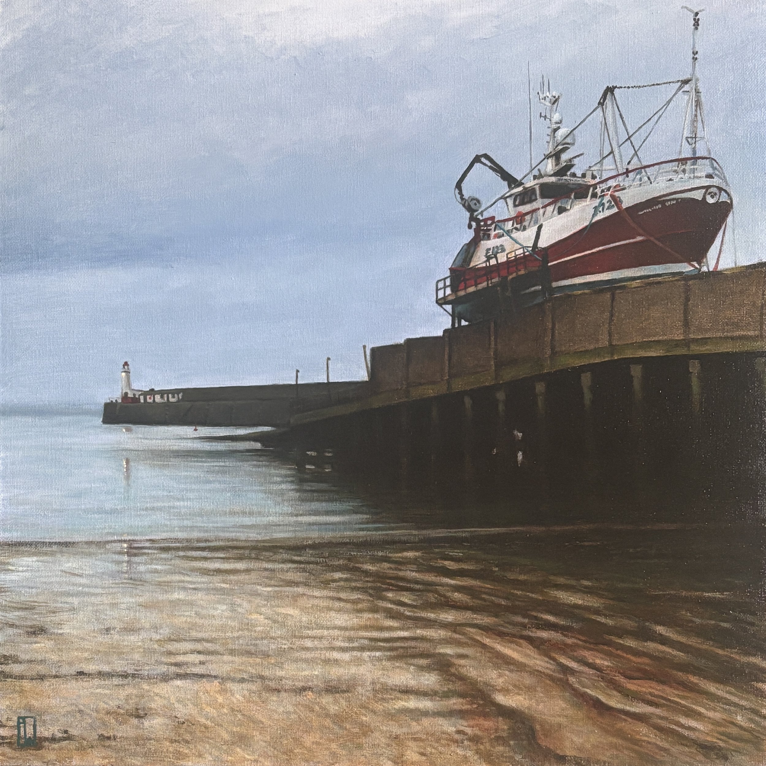 Sparkling Star IV on the slip. Newlyn. 40x40cm oil on canvas board. 2026.
Available soon.