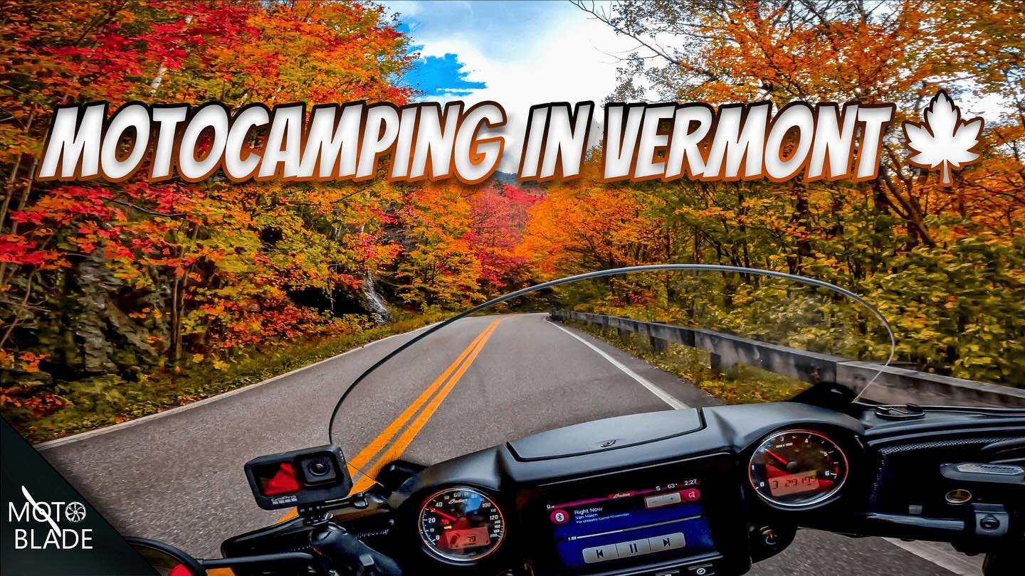 One of the most scenic videos I&rsquo;ve ever filmed! Go check it out now 📺YouTube.com/Motoblade
🇺🇸🍁🇺🇸🍁🇺🇸🍁🇺🇸
@indianmotorcycle @vtstateparks 
#indianmotorcycle #vermont #autumn #fallcamping #motocamping #motorcycletouring #motorcycletrave