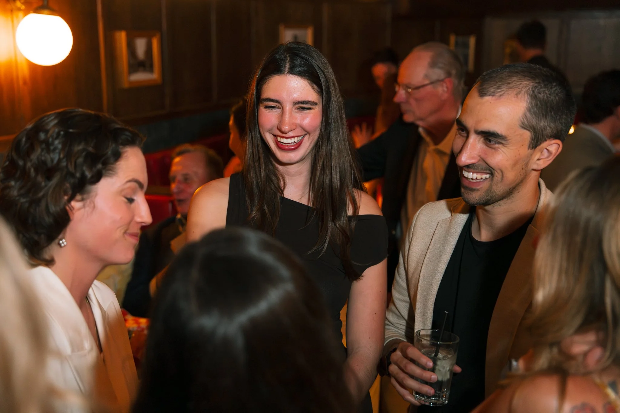 Group of people talking and having a good time