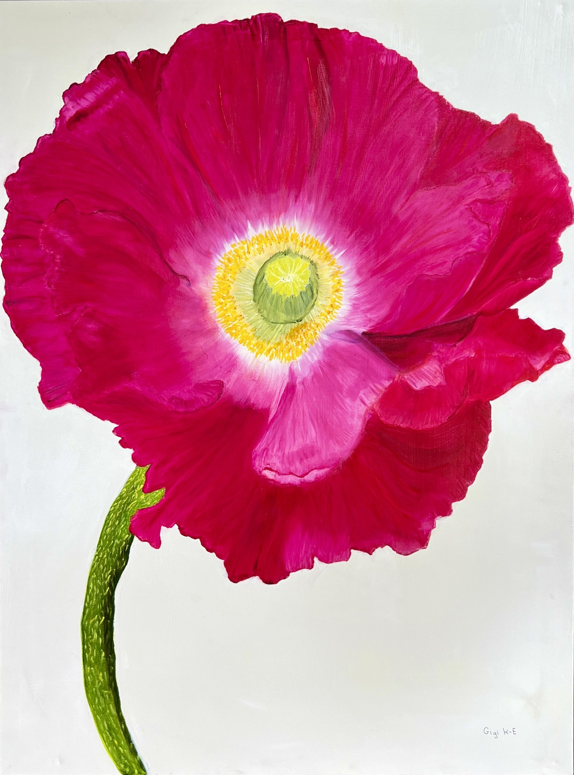 Happy Poppy, 2024, Oil on Canvas, 48 X 60 in