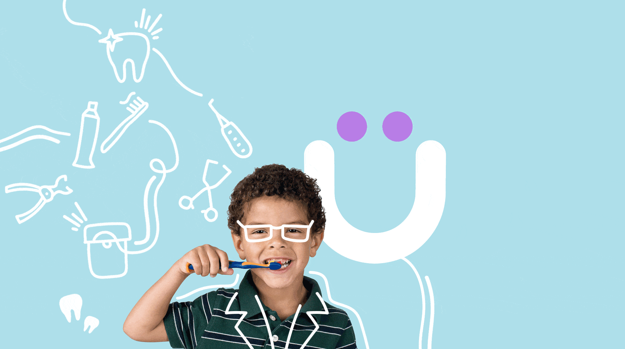 Boy brushing his teeth