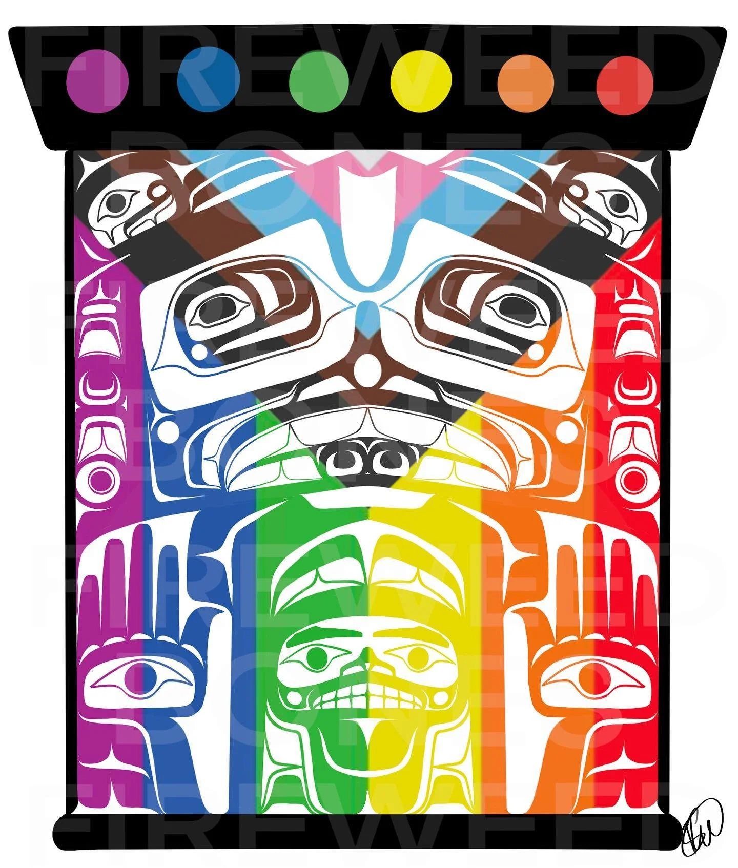 an&rsquo;ajikshl g̱oot. (Happy pride month) #northwestcoastart #pride #lgbt