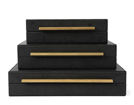 Faux Leather Stacking Boxes