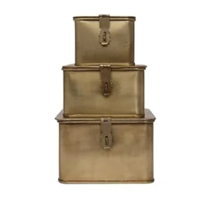 Gold Square Metal Boxes