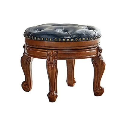 Solid Wood Round Footstool