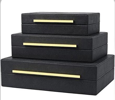 Black Faux Leather Boxes