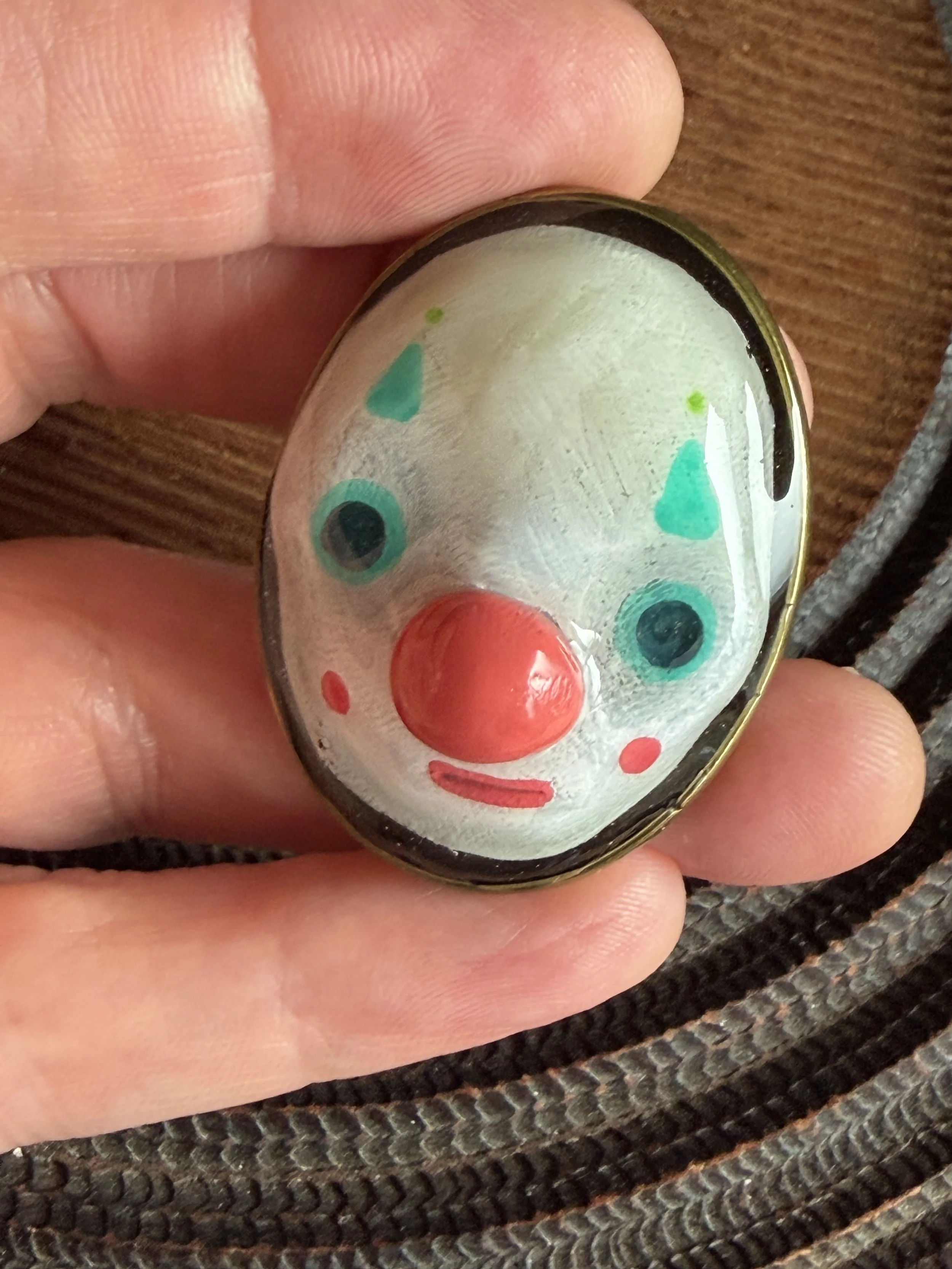 Chunky Clown Face  PENDANT or Bag Charm
