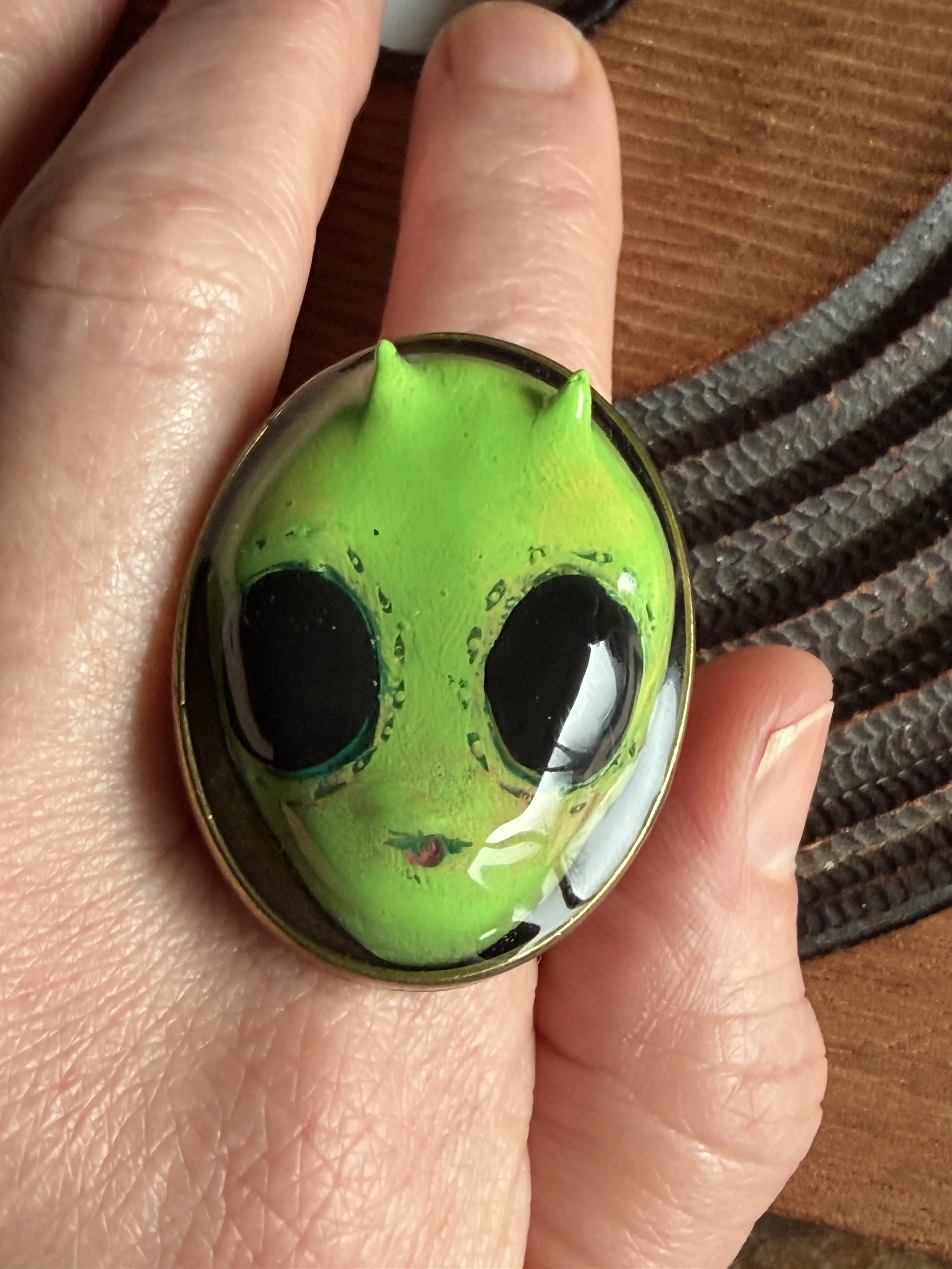Friendly Alien Face Ring
