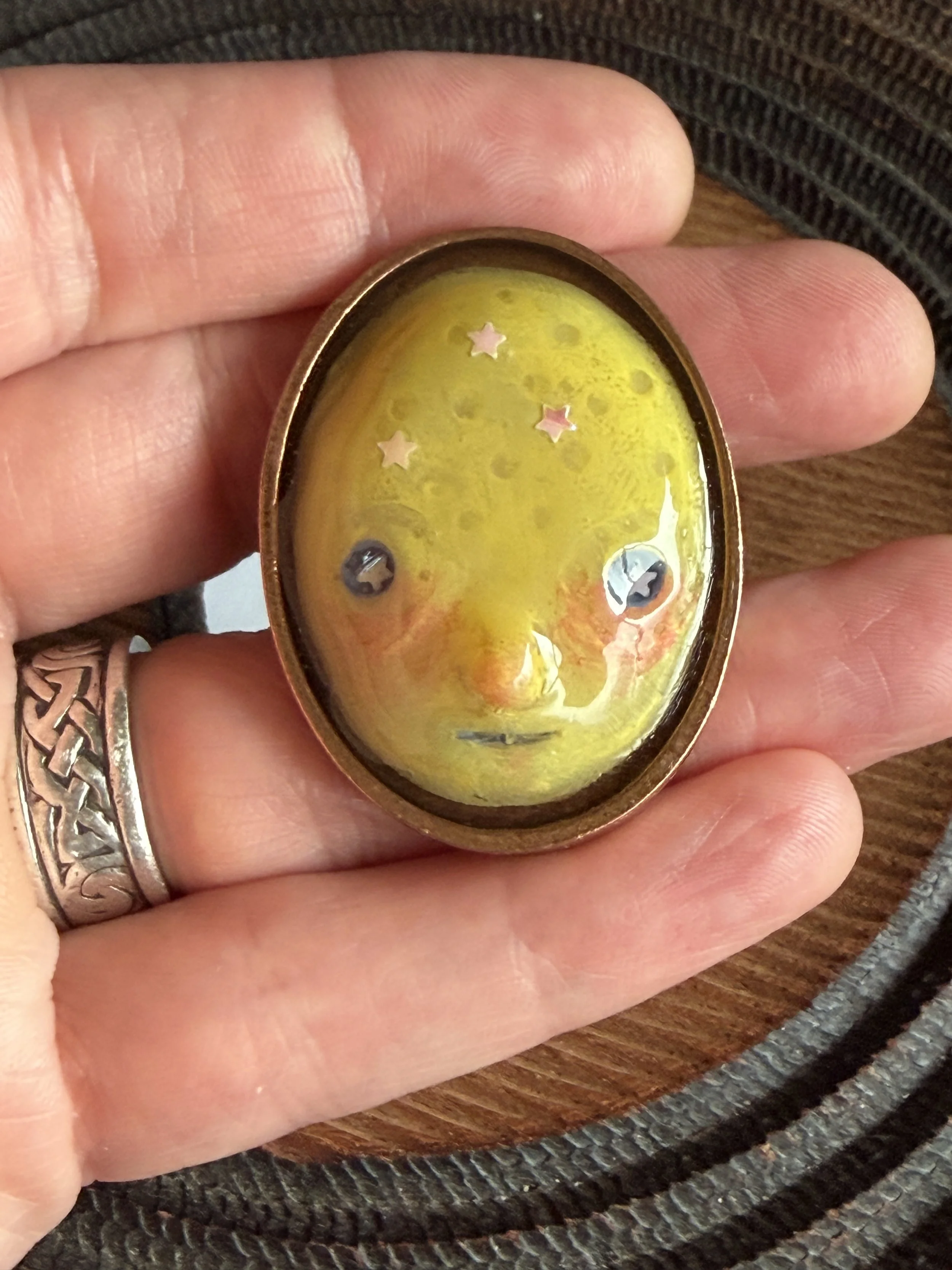 Starry Eyed Alien Face Ring