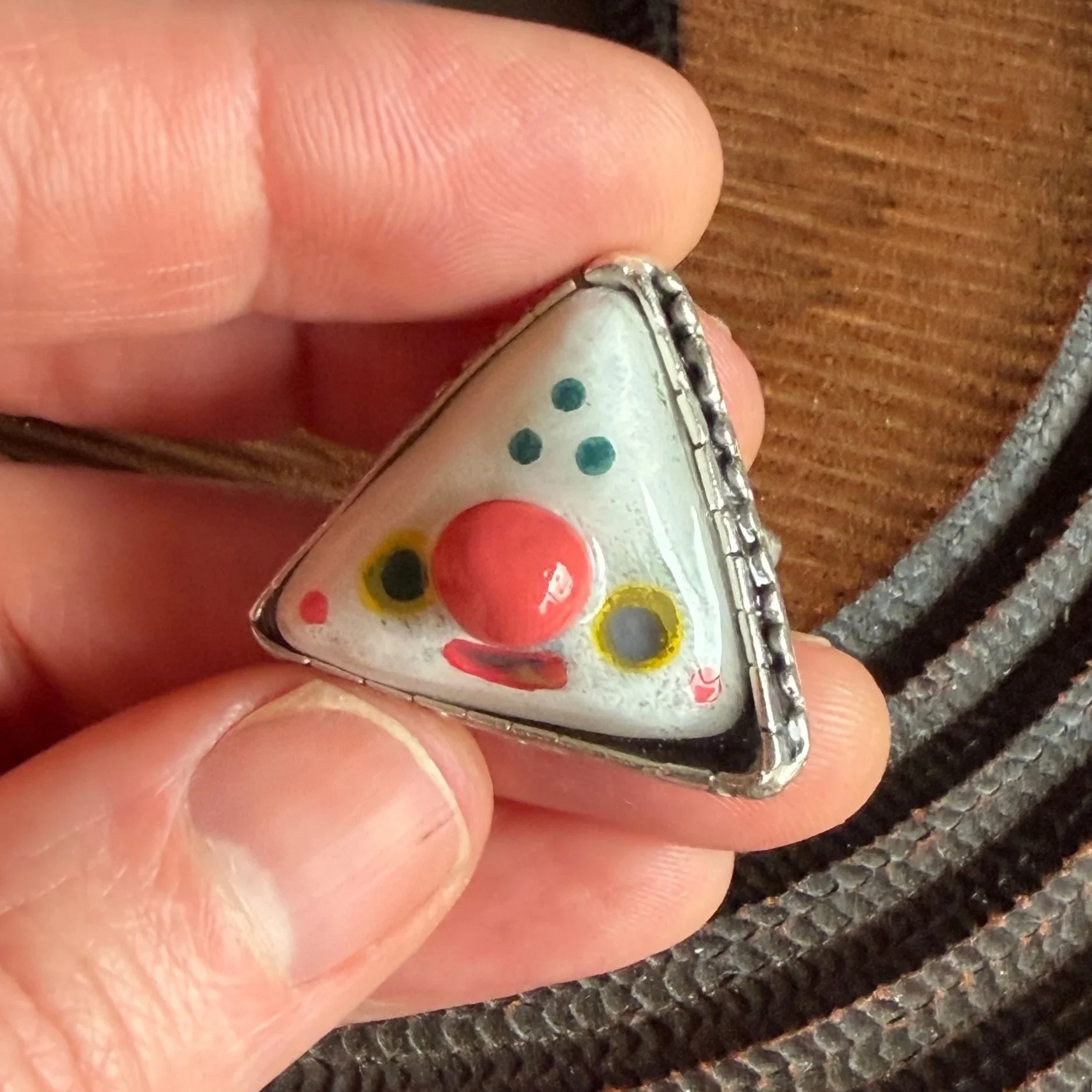 Triangle Clownie Face Ring