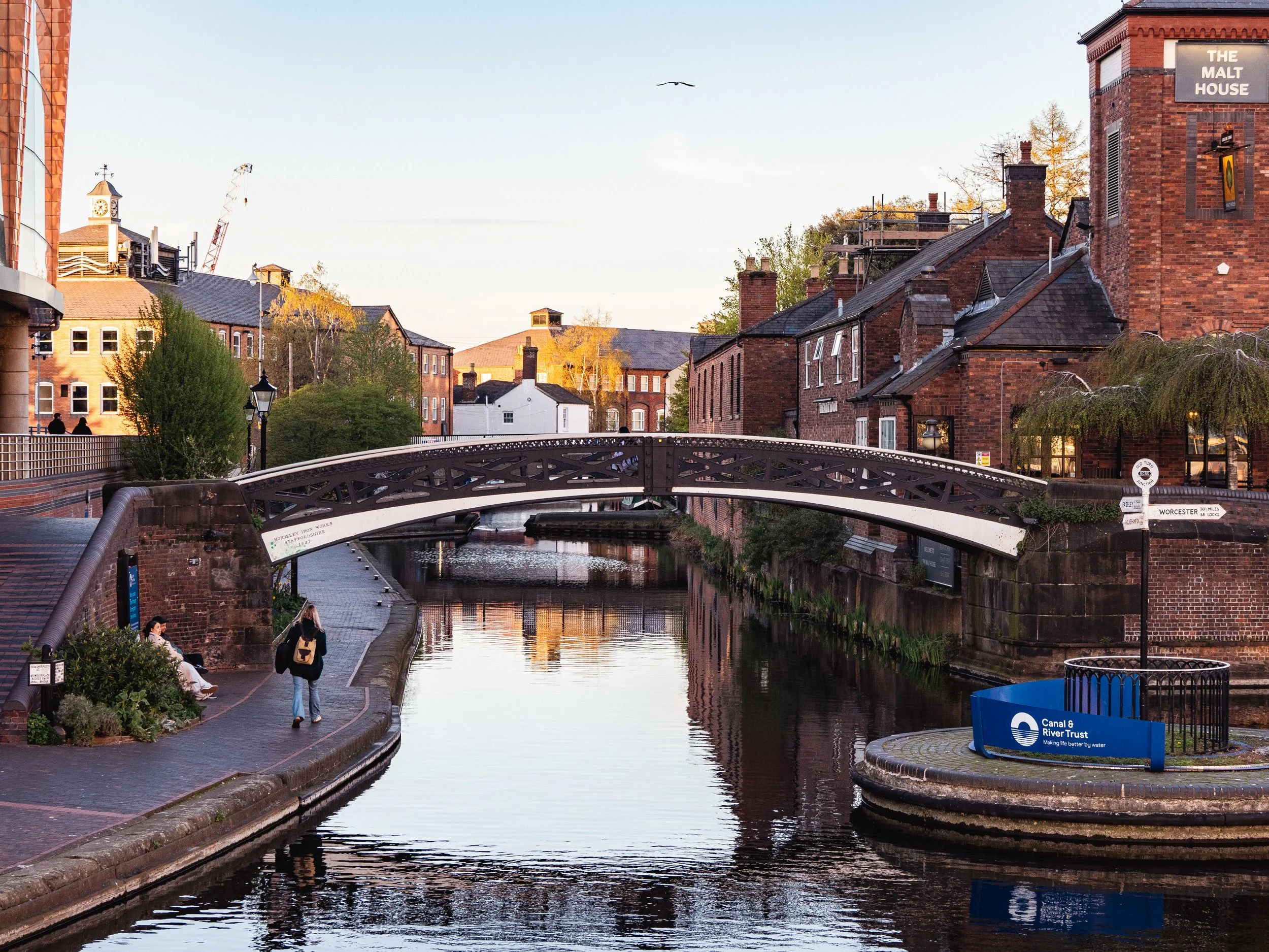 Along the canals.