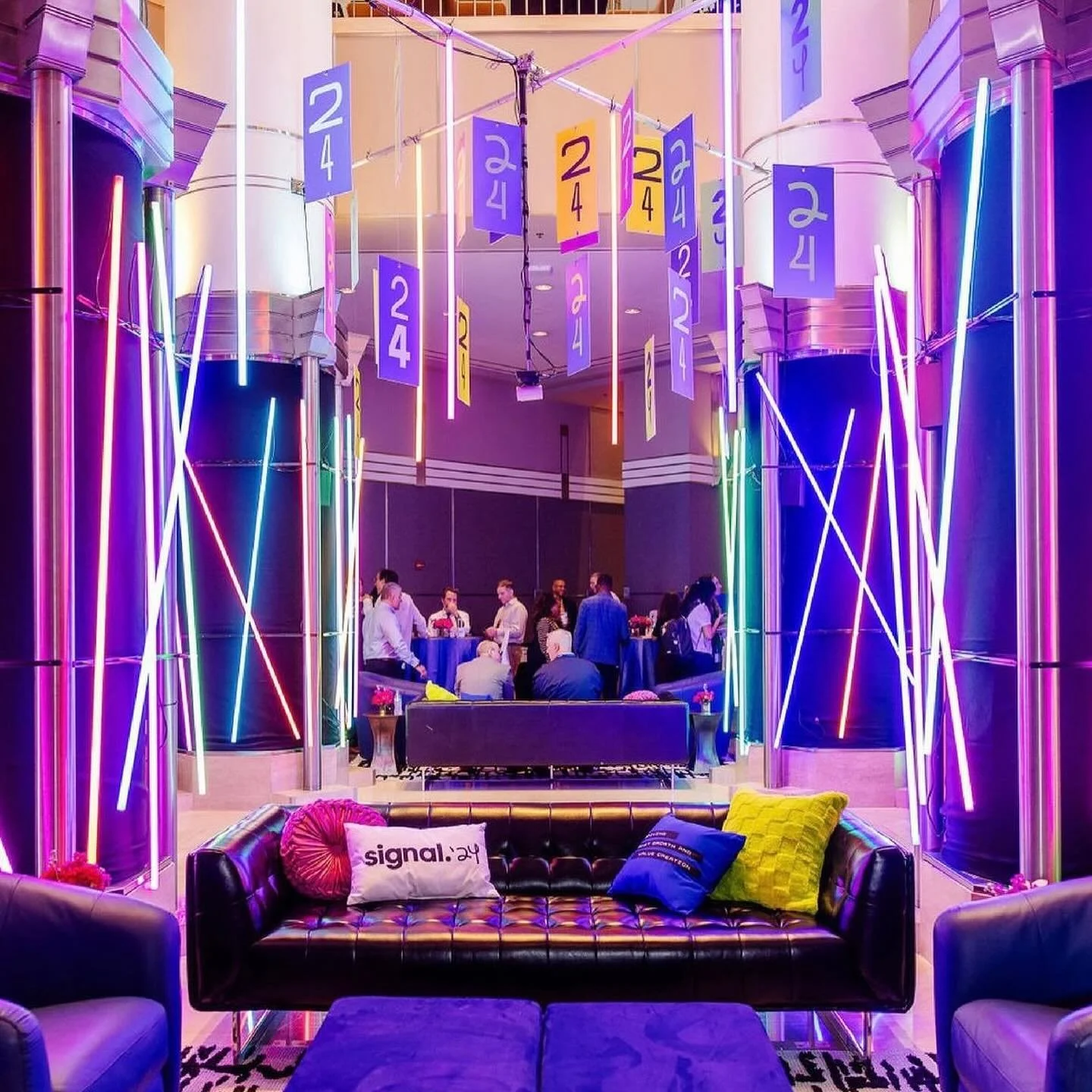 Central atrium design for P&G’s annual Signal event. Fabricated by Central Scenic and event design by Viva Bella Events.