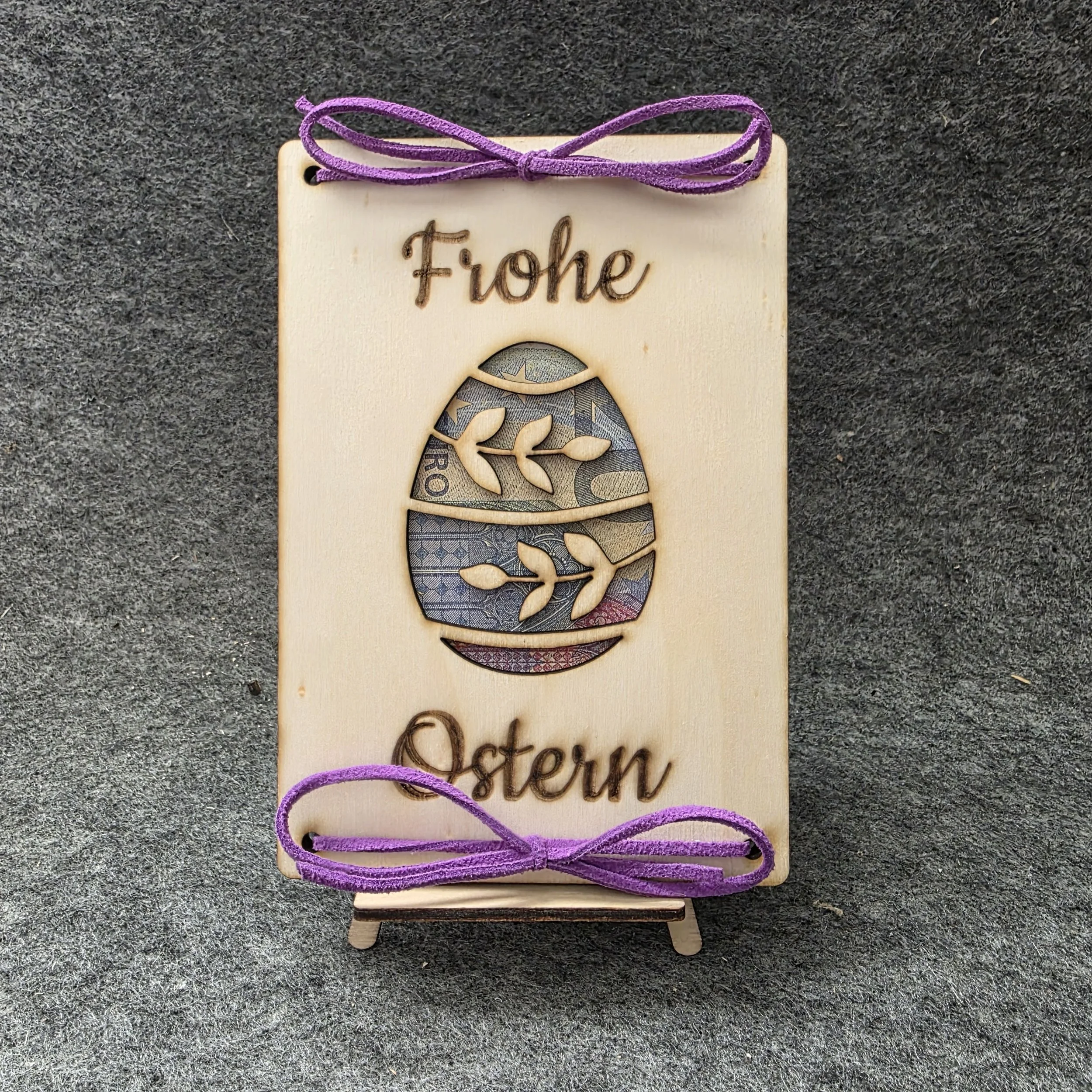 Geldgeschenkkarte "Frohe Ostern" Ostetei 1