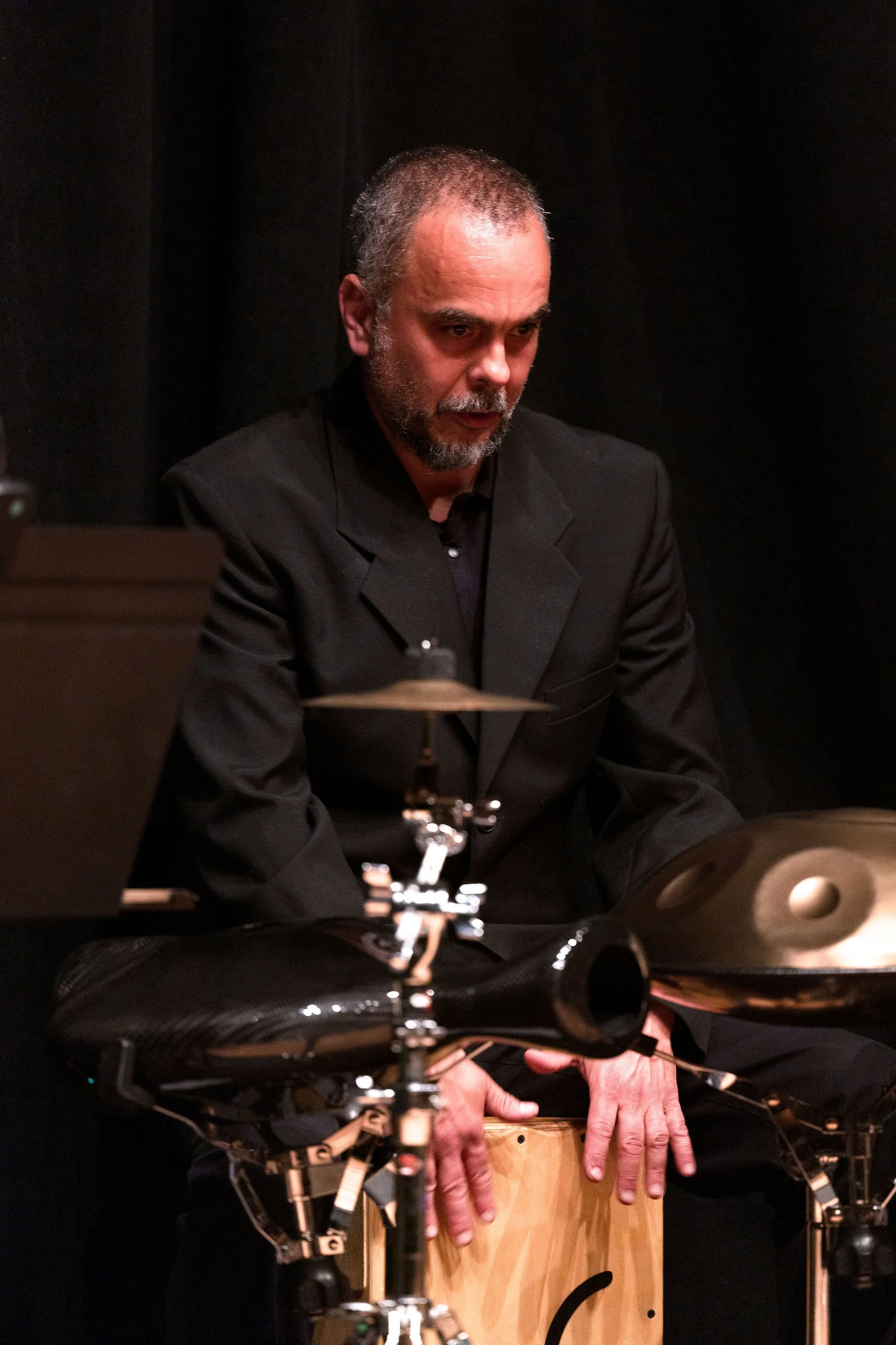 Percussionist Javier Saume-Mazzei from Casa Triana Flamenco in Chicago