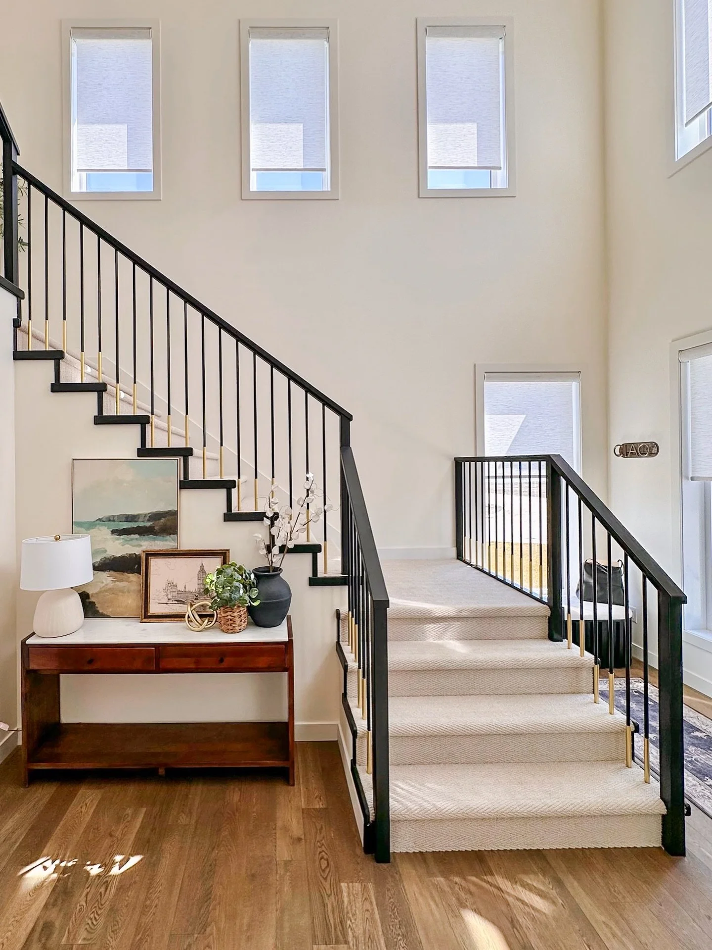 Because in a home like this, the details matter.

These motorized roller blinds were designed to handle tall, hard-to-reach windows without interrupting the architecture of the space. 

Clean lines, seamless control &amp; a finish that feels built in