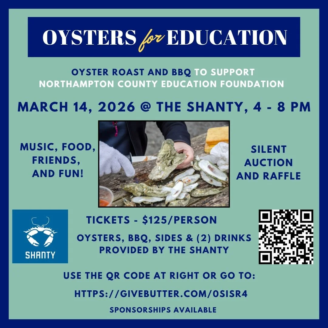 🦪🎉 3rd Annual Oysters for Education 🎉🦪

Join us at The Shanty on Saturday, March 14th, from 4&ndash;8 PM for an evening of delicious oysters, great BBQ, music, and community fun &mdash; all in support of local students!

Every ticket helps the No