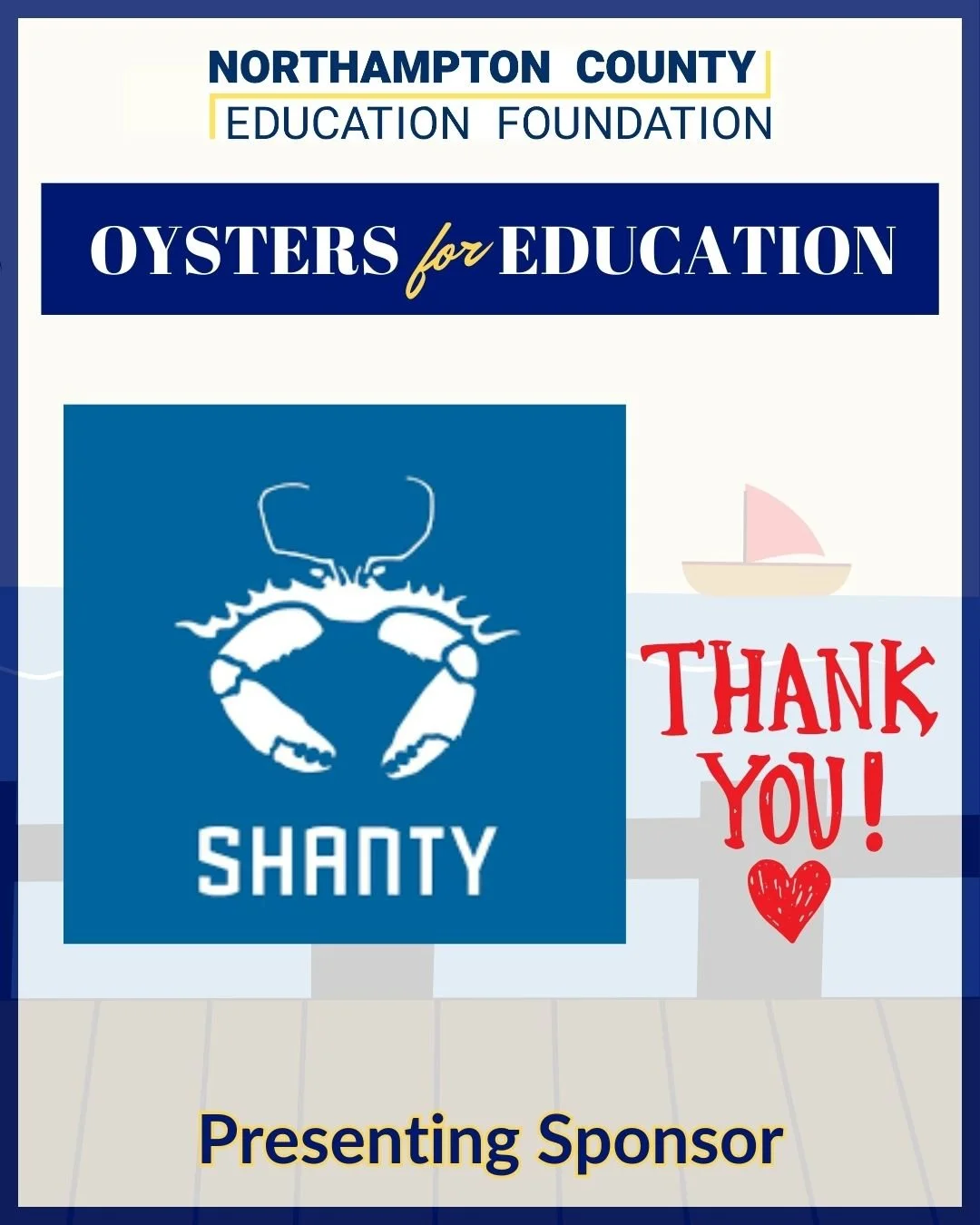 💙 A HUGE thank you to The Shanty 💙

We are incredibly grateful to @shantyseafood for serving as the Presenting Sponsor of this year&rsquo;s Oysters for Education!

From opening their doors to our community to championing local students and teachers
