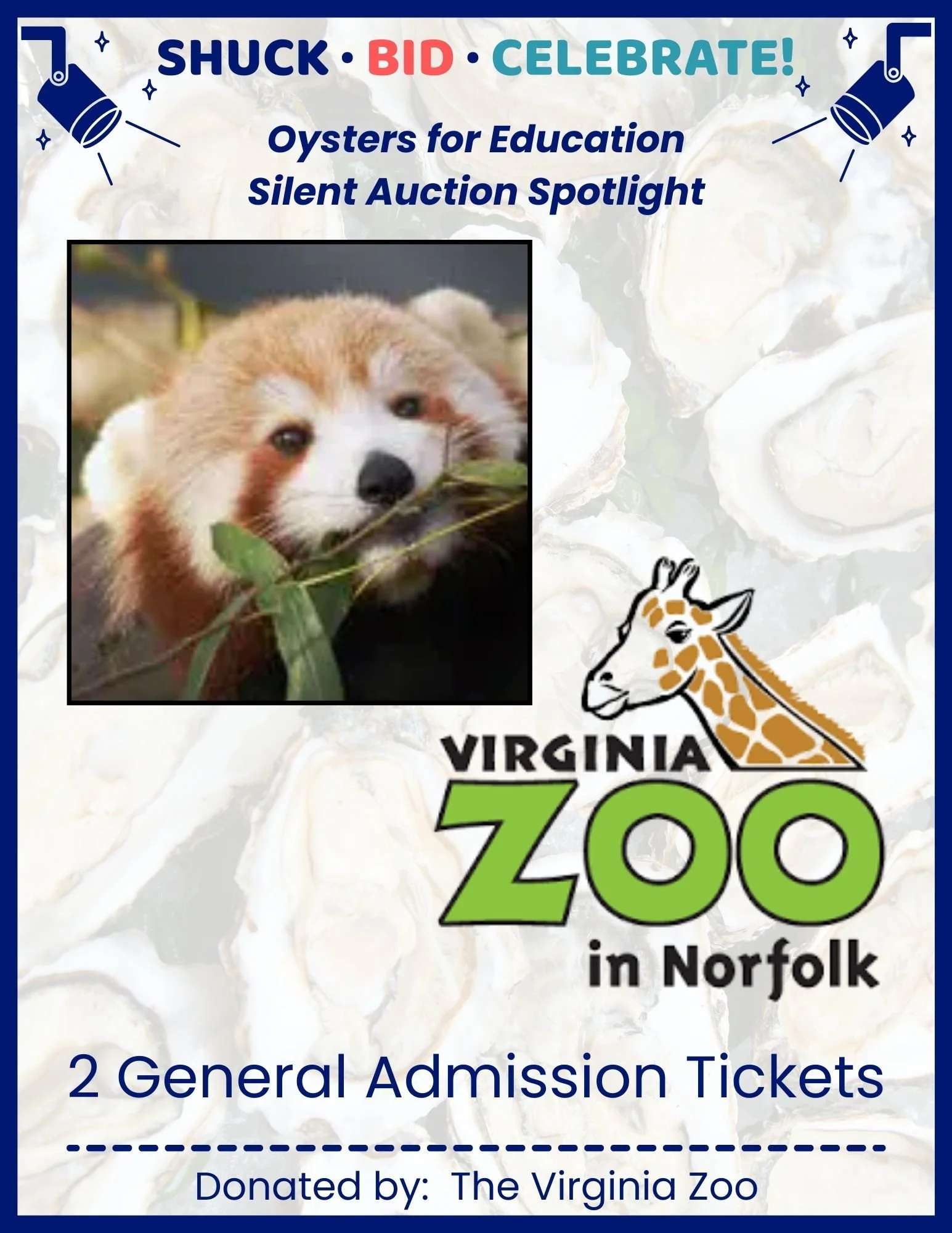 Oysters for Education Silent Auction Spotlight: @virginiazoo!

From unique experiences to local treasures and one-of-a-kind finds, there&rsquo;s something for everyone &mdash; and every bid helps support students and teachers in Northampton County. 
