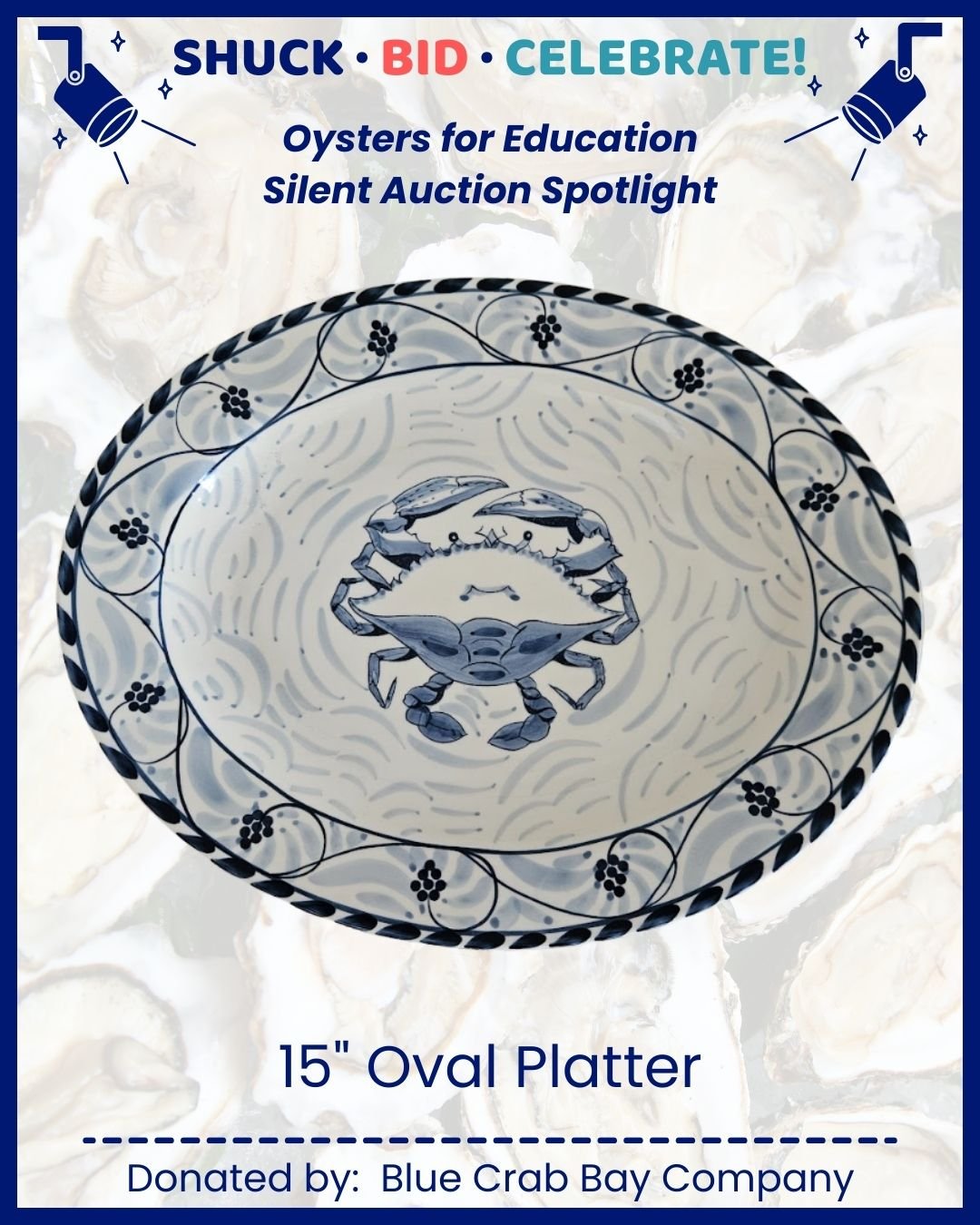 Oysters for Education Silent Auction Spotlight: @bluecrabbayco 

From unique experiences to local treasures and one-of-a-kind finds, there&rsquo;s something for everyone &mdash; and every bid helps support students and teachers in Northampton County.