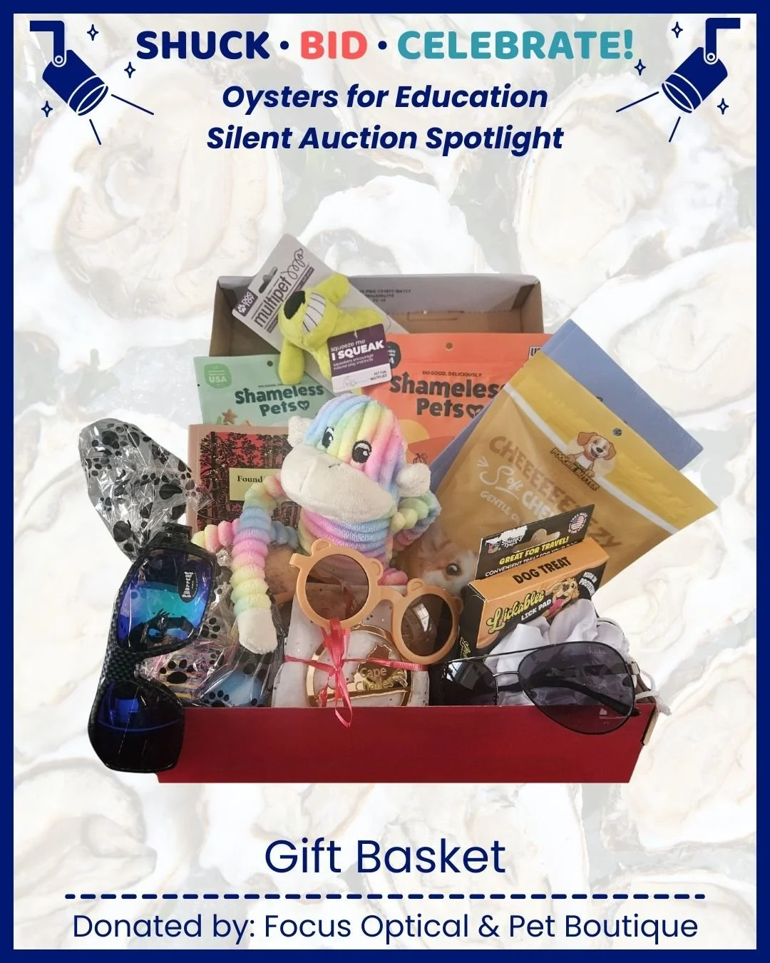 Oysters for Education Silent Auction Spotlight: @focusopticalandpetboutique

From unique experiences to local treasures and one-of-a-kind finds, there&rsquo;s something for everyone &mdash; and every bid helps support students and teachers in Northam