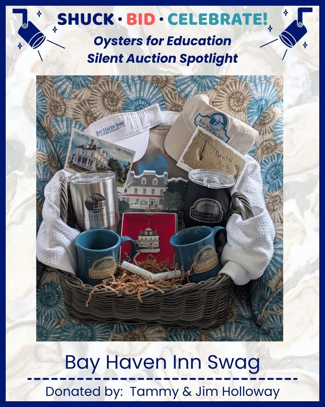 Oysters for Education Silent Auction Spotlight: @bayhaveninn 

From unique experiences to local treasures and one-of-a-kind finds, there&rsquo;s something for everyone &mdash; and every bid helps support students and teachers in Northampton County. 
