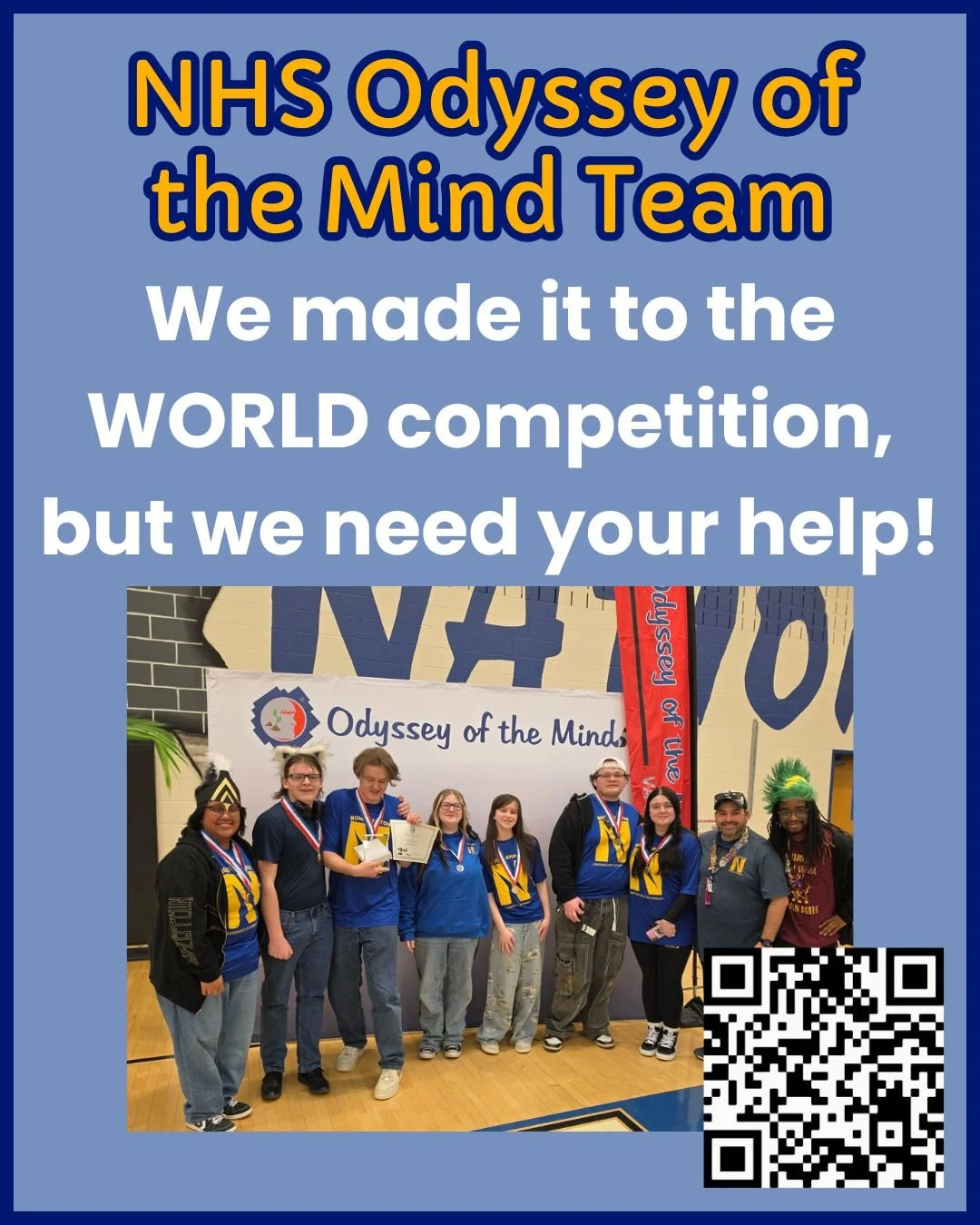 Big news for Northampton County Public Schools! 🎉  Northampton High School&rsquo;s &ldquo;Structure&rdquo; Odyssey of the Mind Team earned 2nd place and is headed to the WORLD FINALS in Iowa this spring! Now we need your help to get them there. 💙

