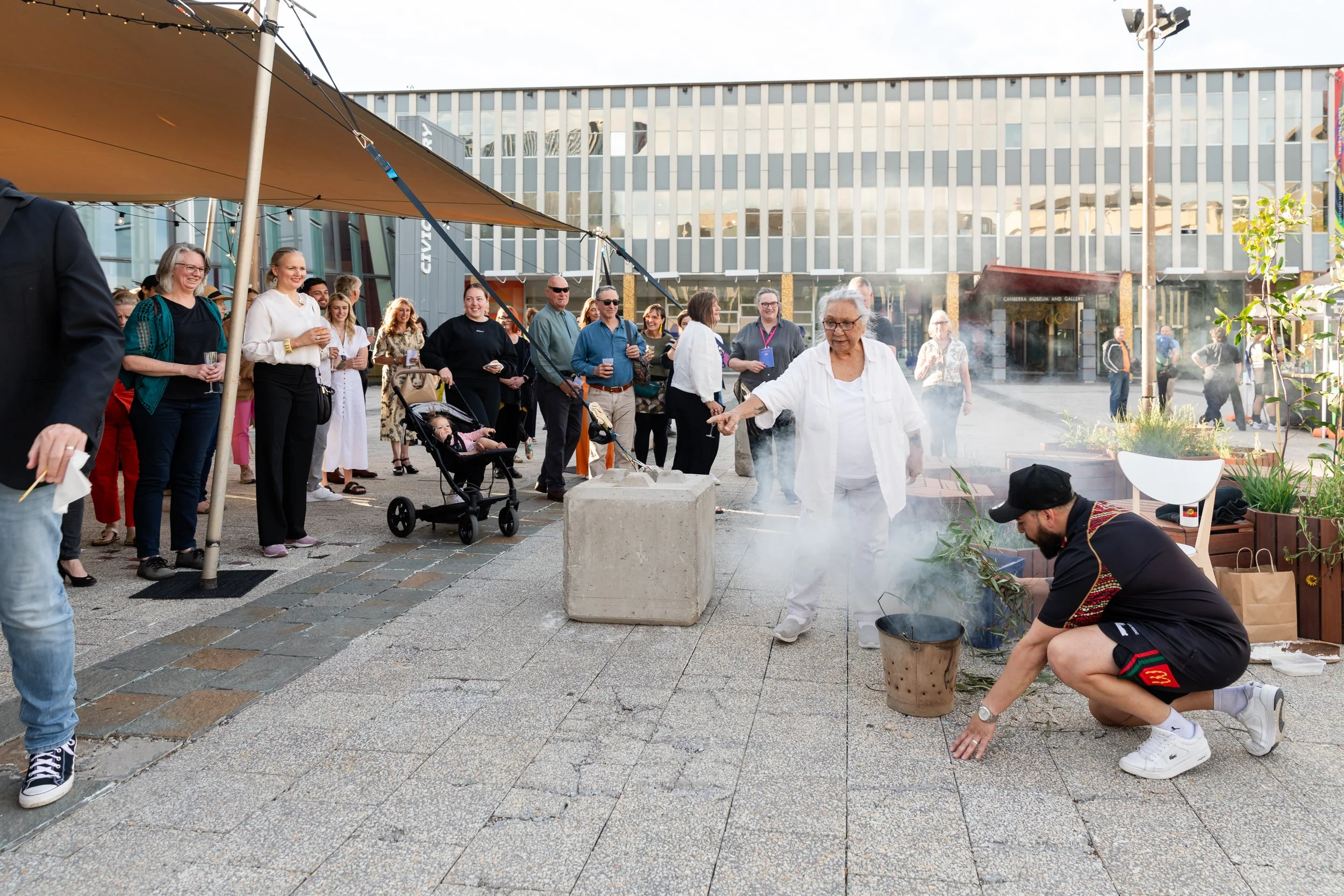 Smoking ceremony 2024 Craft + Design Canberra Festival Launch (3).jpg