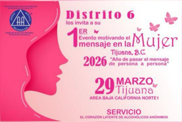 Distrito 6 te invita al 1er evento motivando el mensaje en la mujer.