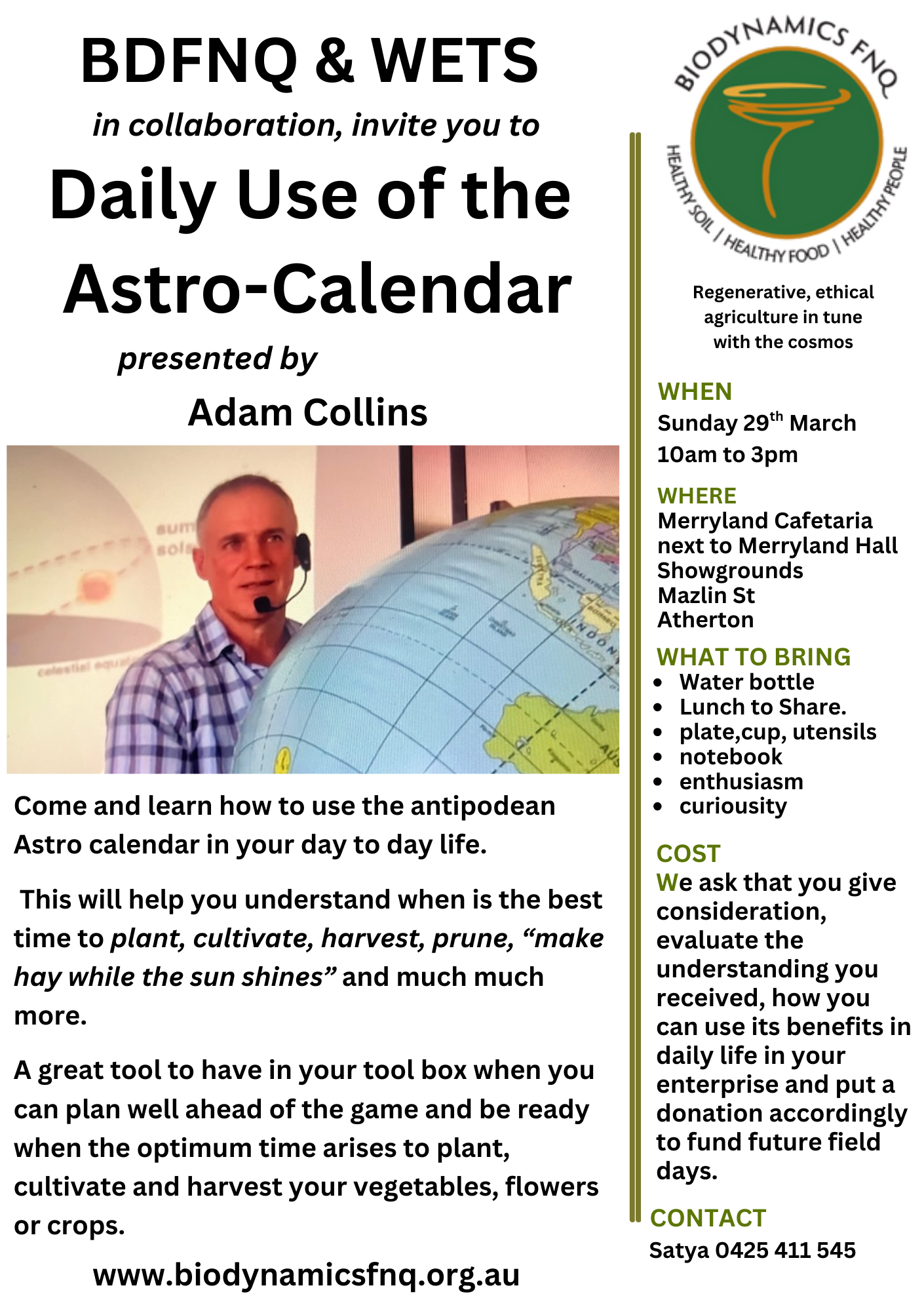Astro-Calendar Workshop BDFNQ & WETS