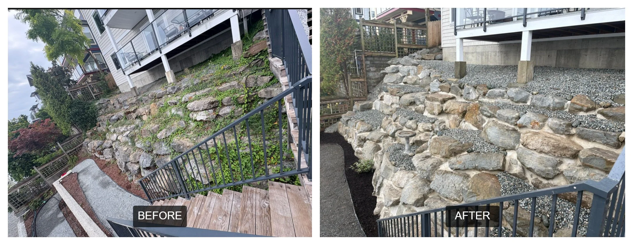 Construction of retaining walls and decorative appearances 