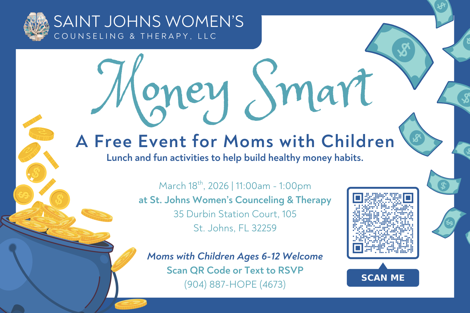 An invitation to SJWC&T Money Smart Event on March 18th