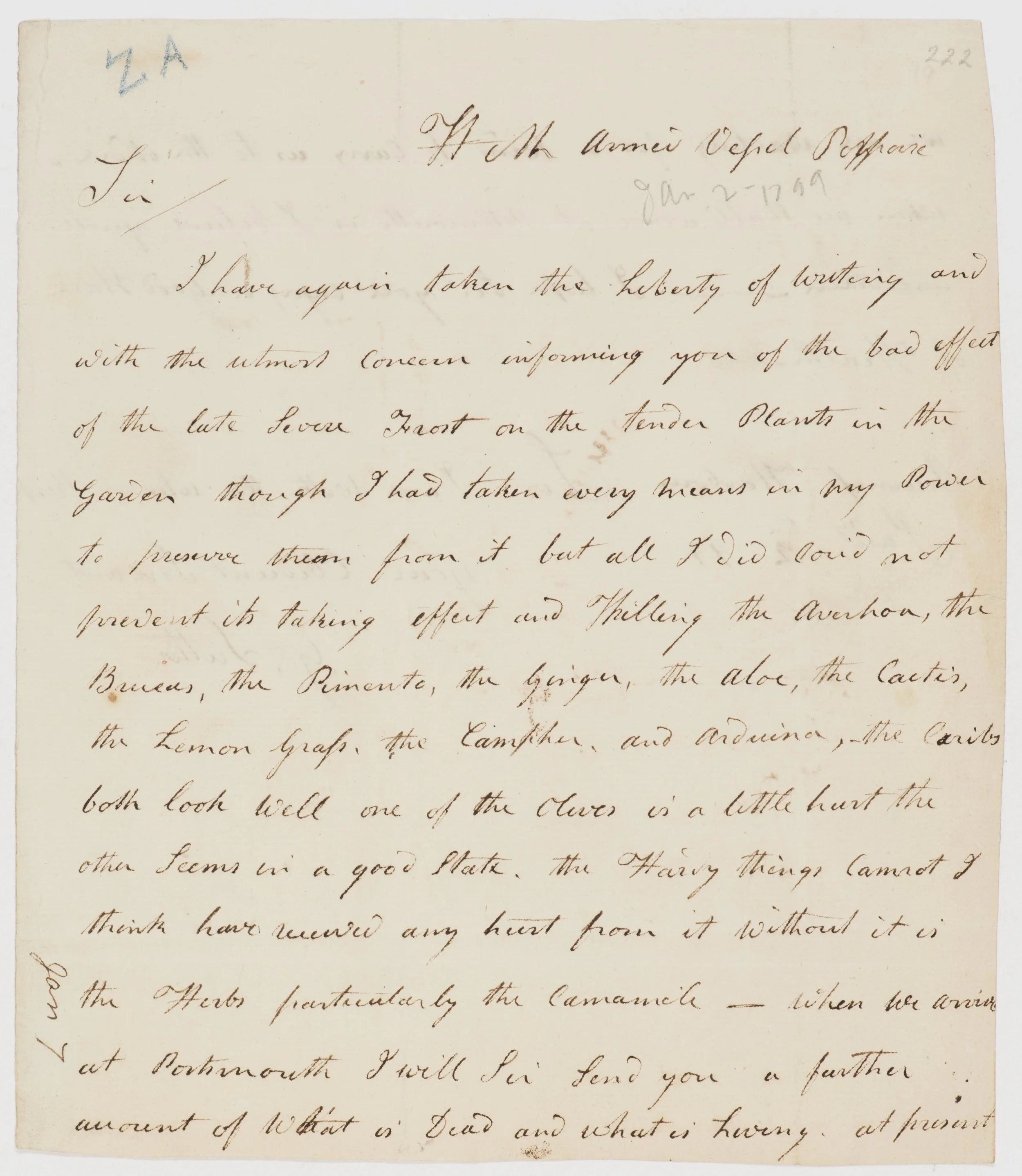 Letter recieved by Banks from George Suttor - 2nd January, 1799