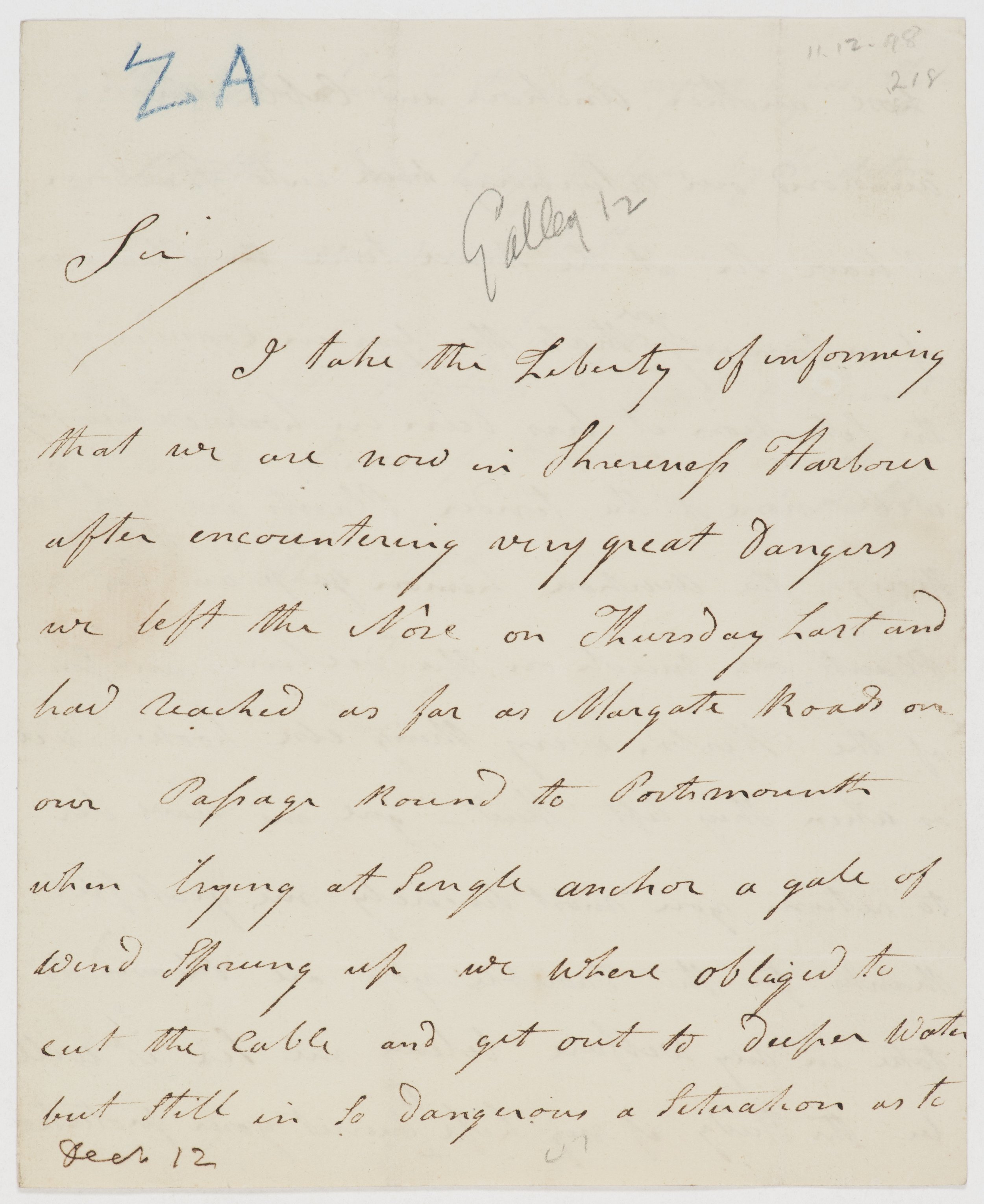 Letter recieved by Banks from George Suttor - 11th December, 1798