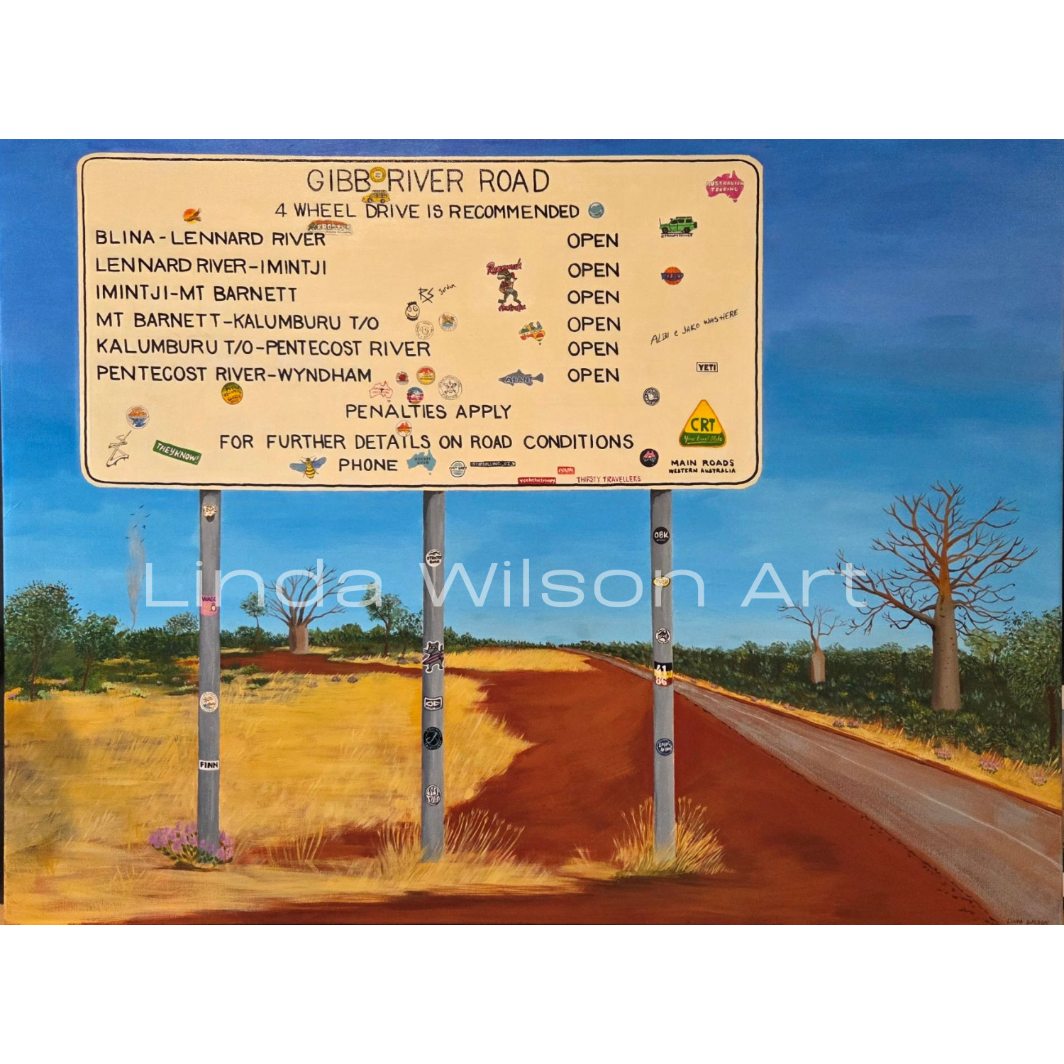 Going Up the Gibb - Acrylic on Stretched Canvas - 102cm x 76cm