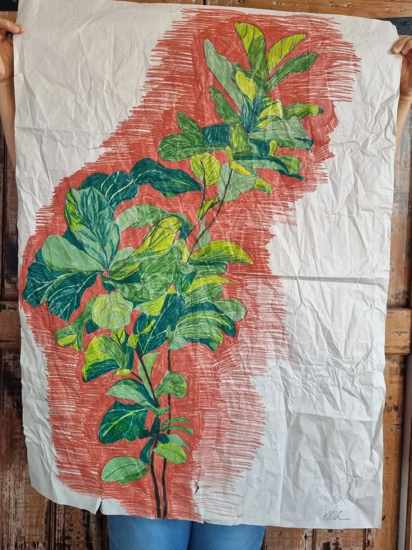 Holiday drawing - Caran D'Ache Neocolours &amp; Lyna aquacolours on butcher's paper @vanberychapel in the scenic rim area of Qld, Australia. 

#australianstilllife #scenicrim #qldtravel