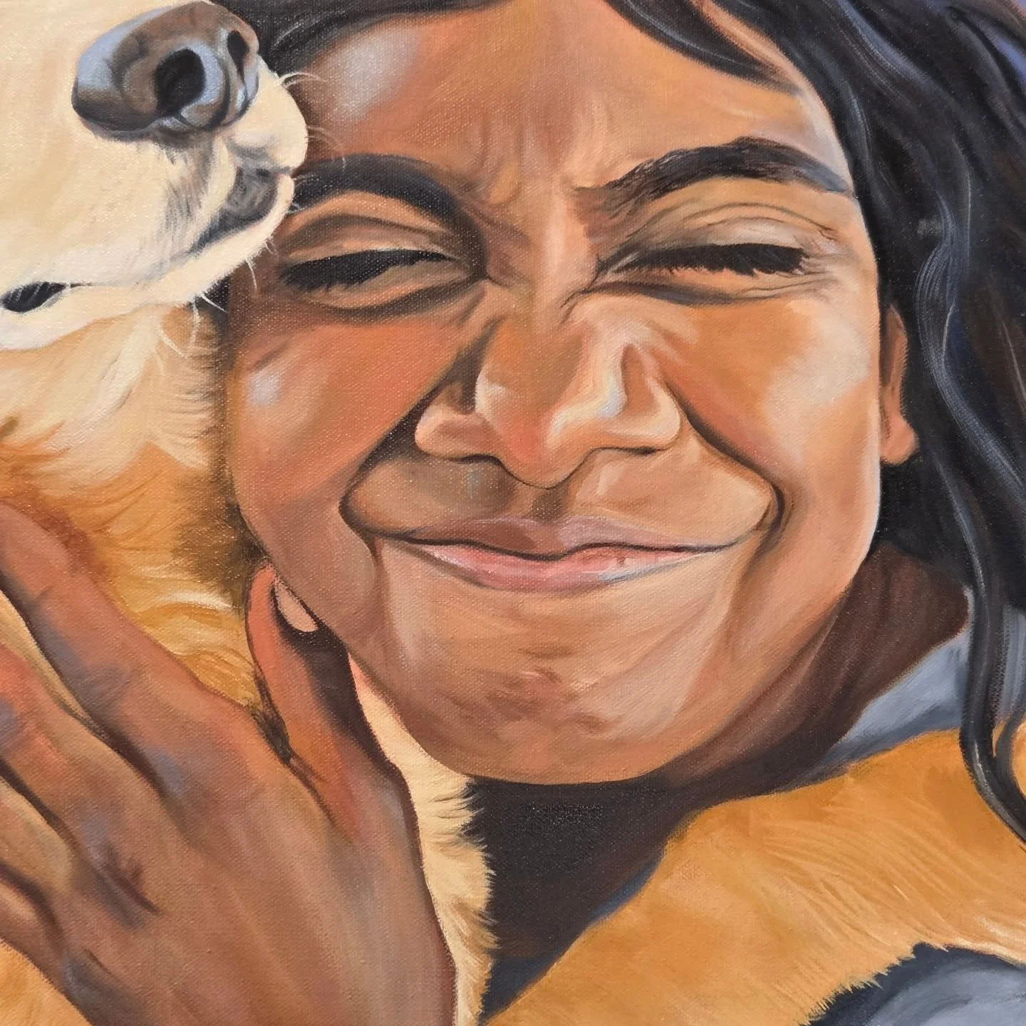 Still refining this oil painting commissioned by my friend Talitha (of her daughter). Nearly there! Just need to finish Latte's (the dog's) furry face. 🐶

#oilpaintingartist #australianartistsoninstagram #Kimberley #kimberleyaustralia