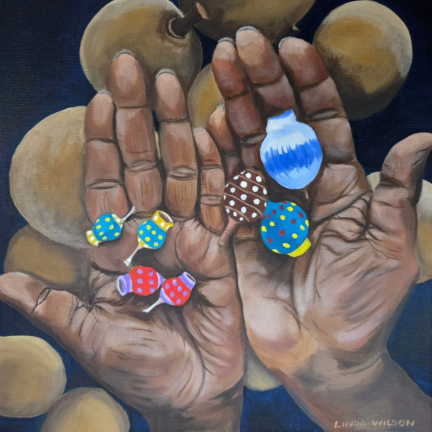 'Barbie's Gumnuts' is now finished! This is a larger version of the one I did with acrylics and few months ago which sold. I've created this one with oils and plan to put it in my exhibition mid year.

If you'd like to keep up to date on my exhibitio