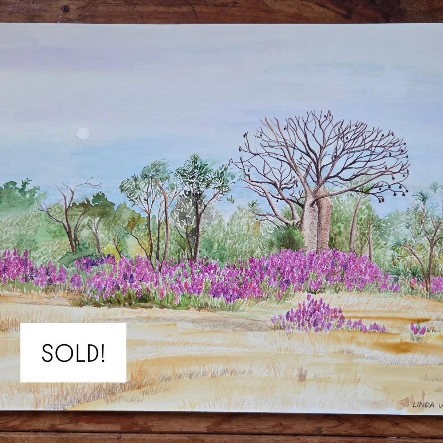 So happy to have sold this watercolour and Inktense pencil artwork today. 💜

#kimberleyaustralia #boabtreesofthekimberley