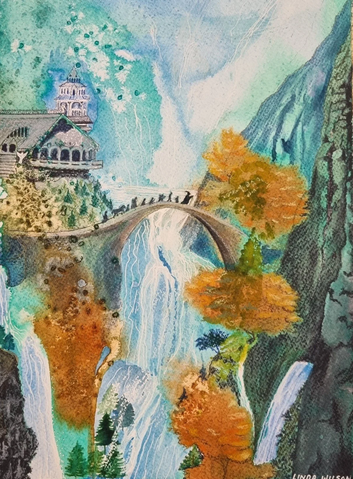Leaving Lothlorien - Ink & watercolour on paper - 25cm x 35cm - Click image to purchase.