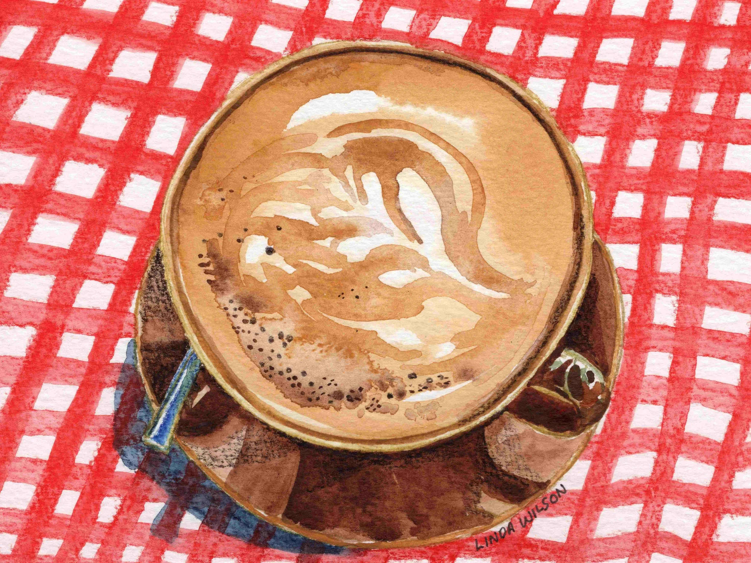 A Good Coffee - Gouache on Paper - private collection.