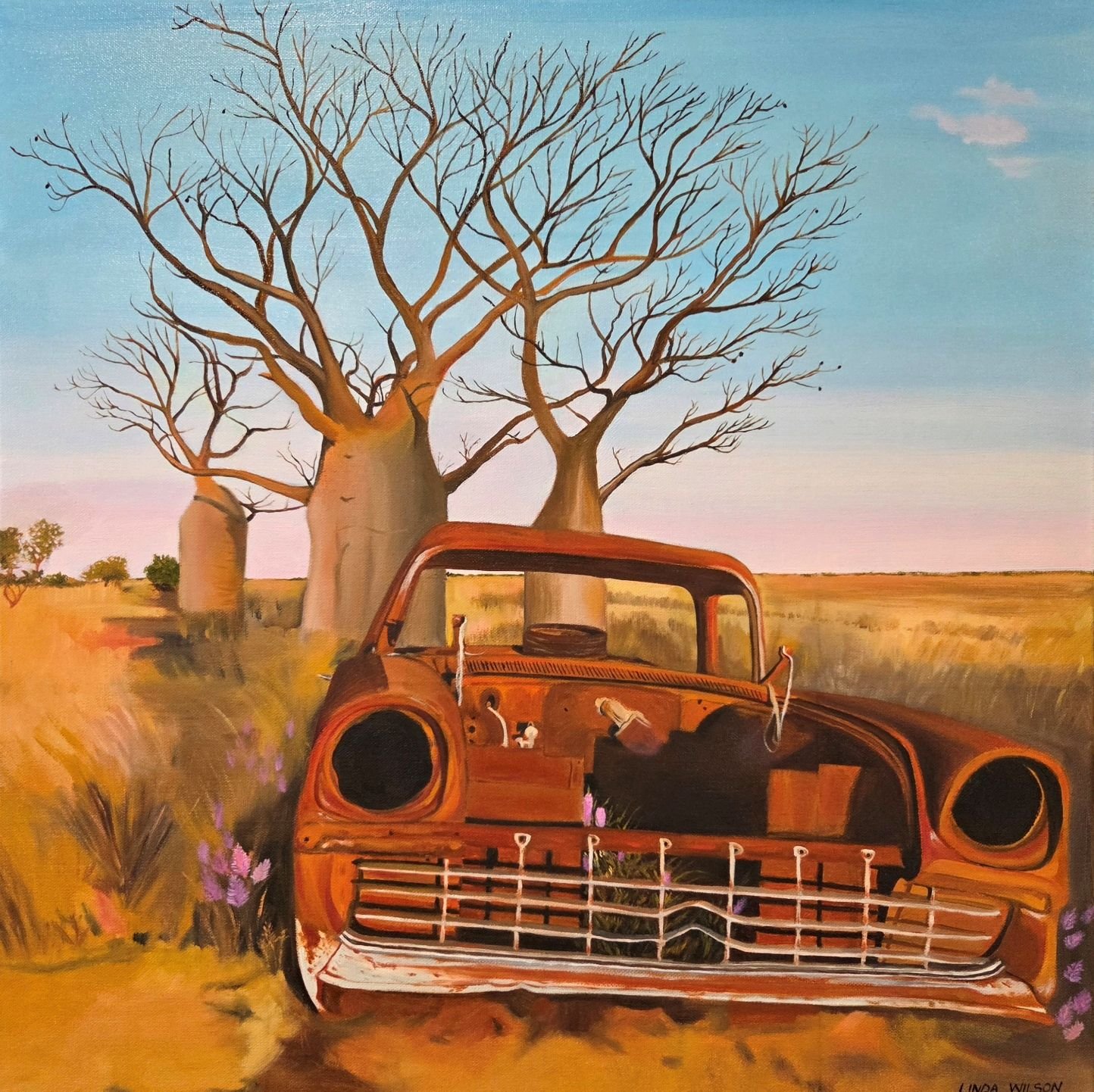Rusty Old Relic - Original Oil Painting - Framed