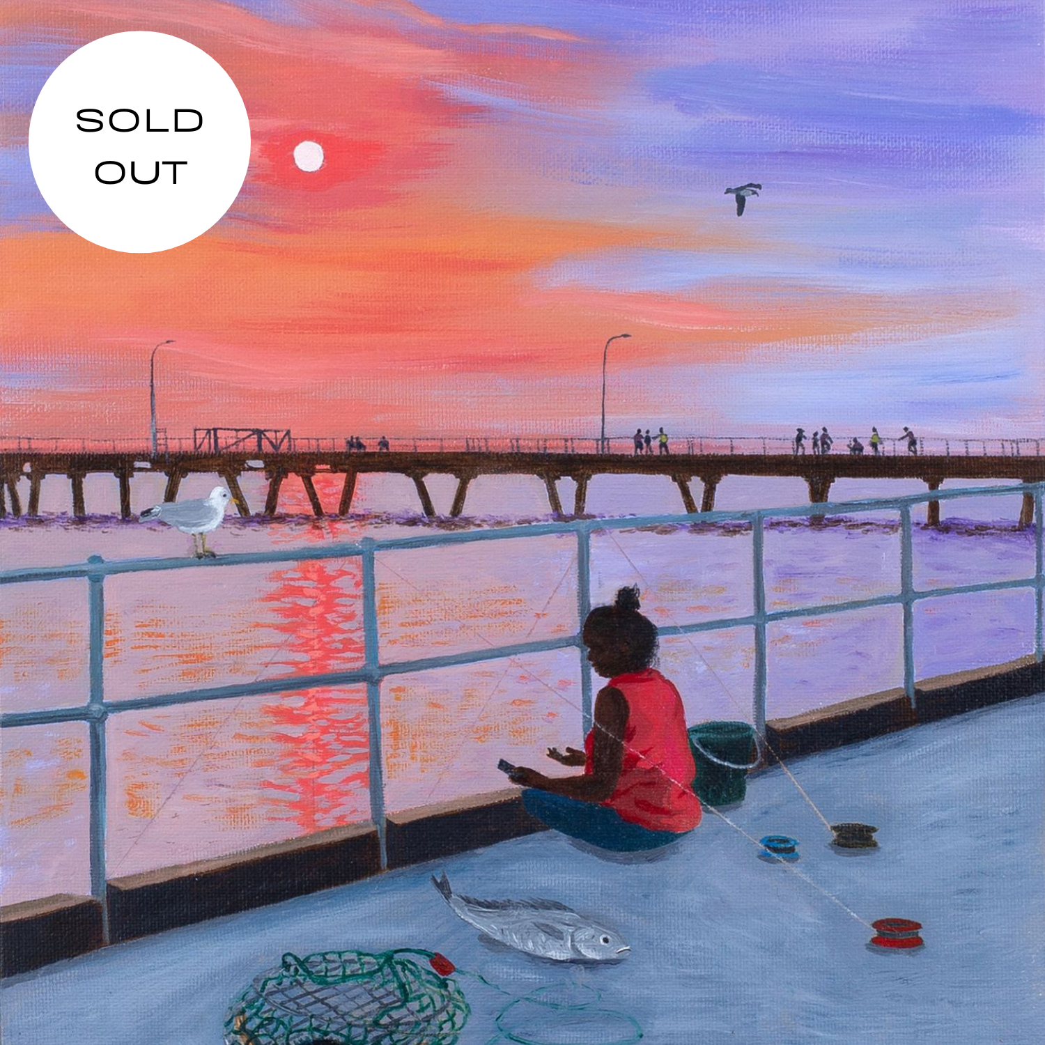 Fishing at the Derby Jetty - Fine Art Print (Unframed)